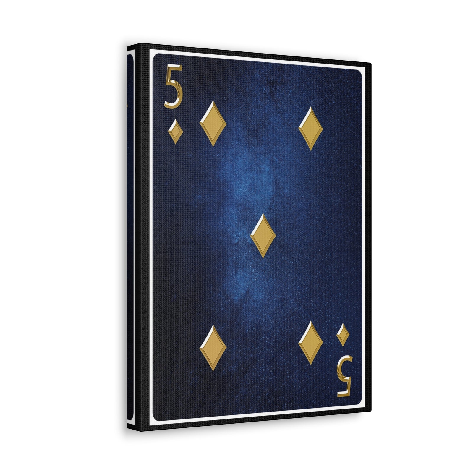 Five Of Diamonds Space Background Playing Card Canvas Wall Art for Home Decor Ready-to-Hang-Express Your Love Gifts