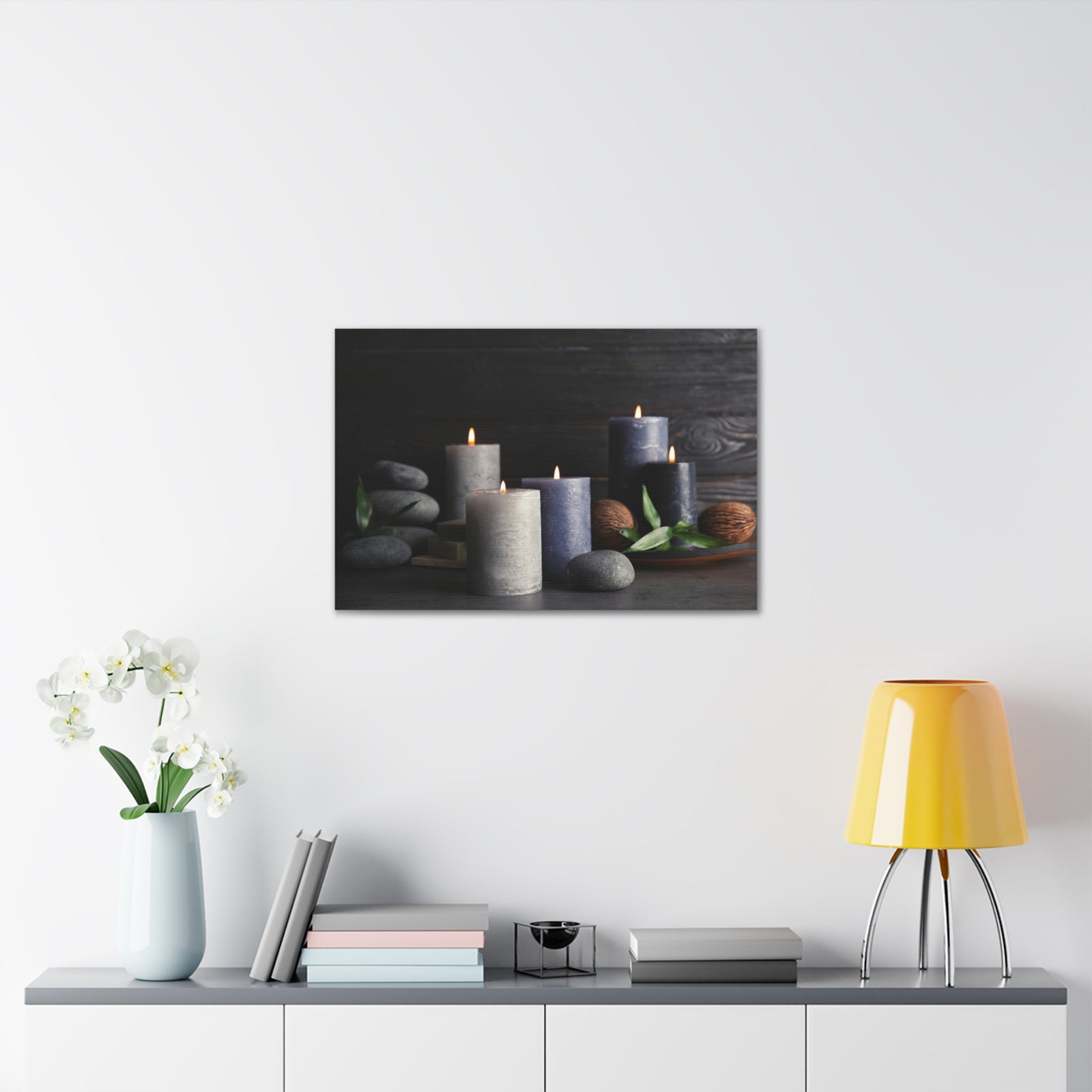 Candles on Table Forest Floral Nature Photography Canvas Wall Art for Home Decor Ready-to-Hang-Express Your Love Gifts
