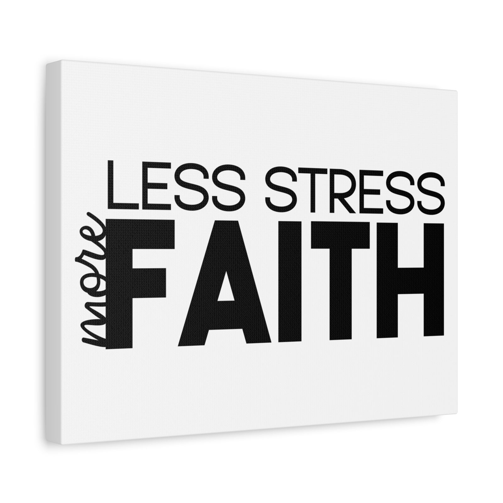 Scripture Canvas More Faith, Less Stress PSALM 119:143 Christian Wall Art Print Ready to Hang-Express Your Love Gifts