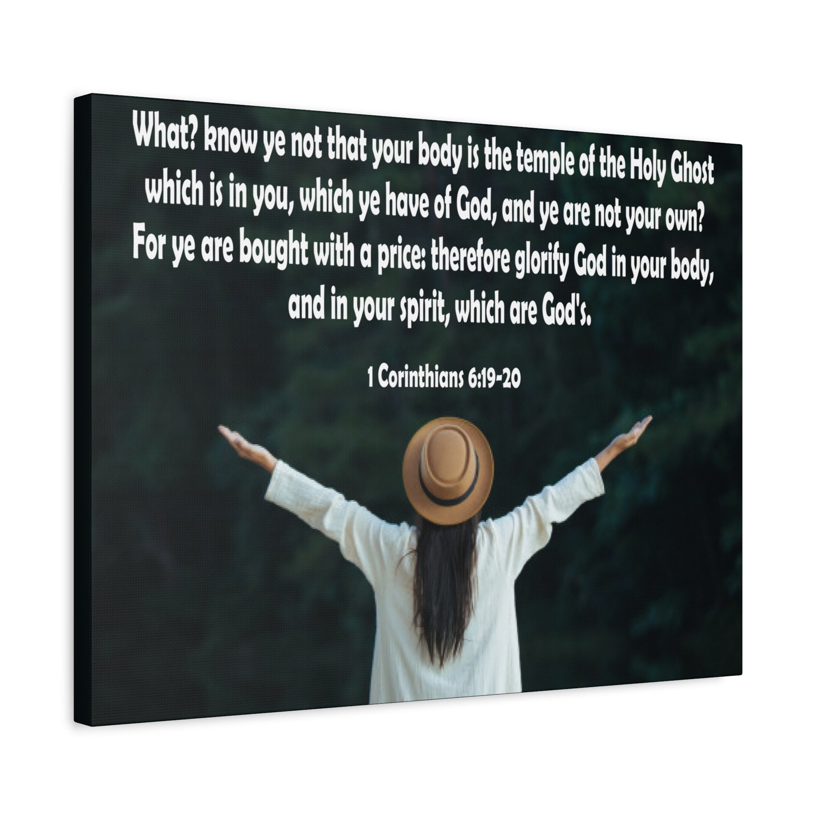 Bible Verse Canvas You Are Not Your Own 1 Corinthians 6:19-20 Christian Home Décor Wall Art Scripture Ready to Hang Faith Print-Express Your Love Gifts