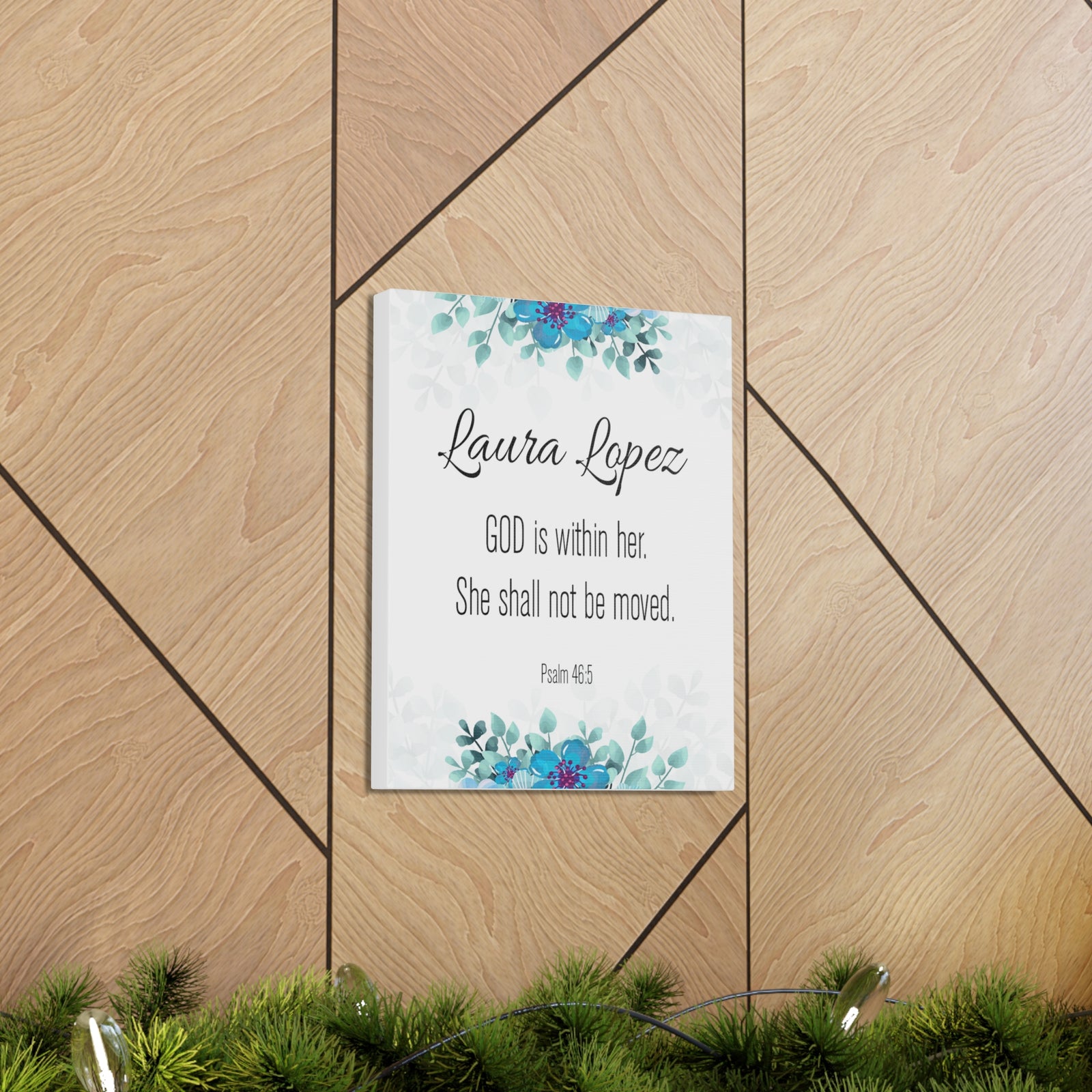 Personalized Scripture Walls God Is Within Her Psalm 46:5 Bible Chapter Canvas Christian Wall Art Ready to Hang-Express Your Love Gifts