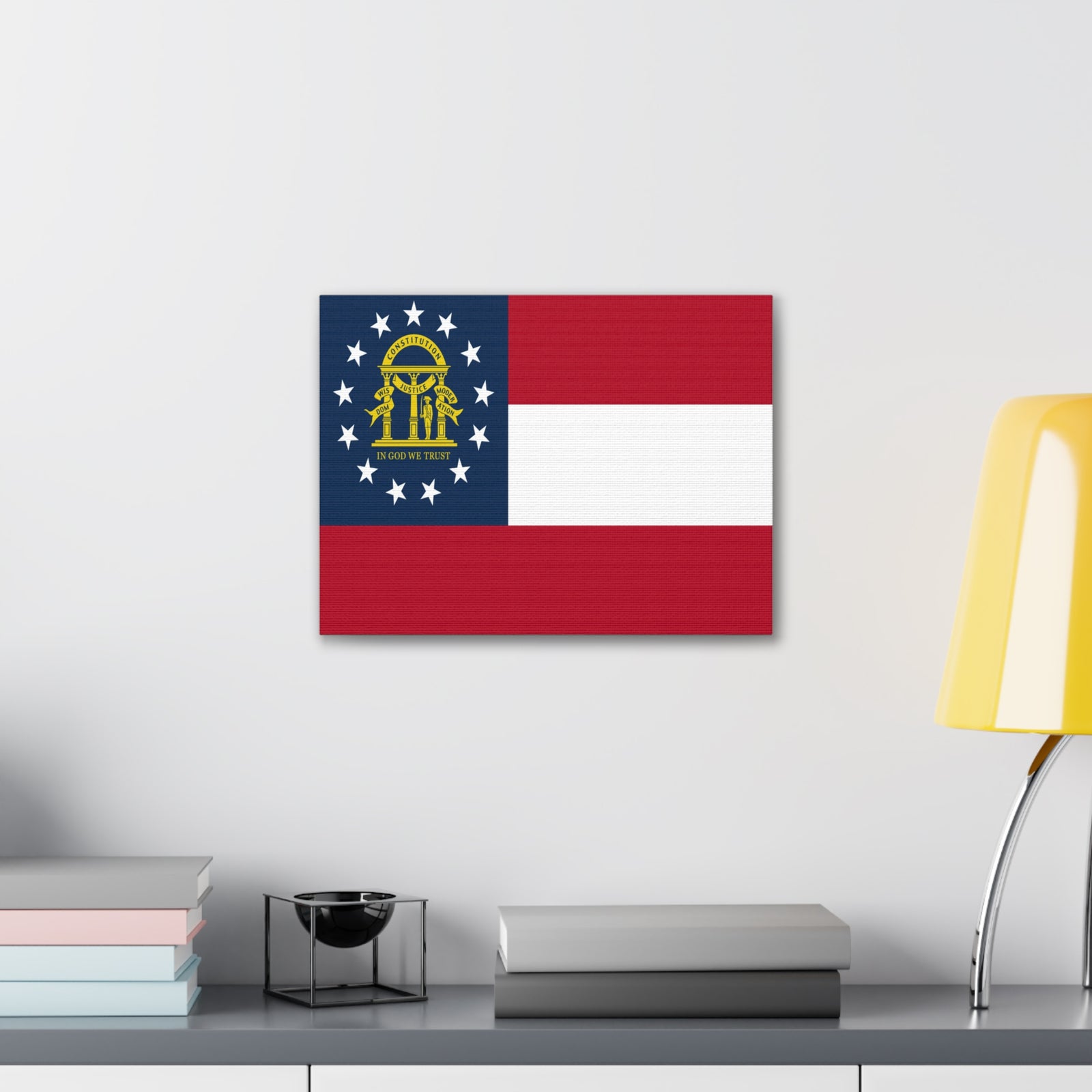 Georgia State Flag Canvas Vibrant Wall Art Unframed Home Decor-Express Your Love Gifts