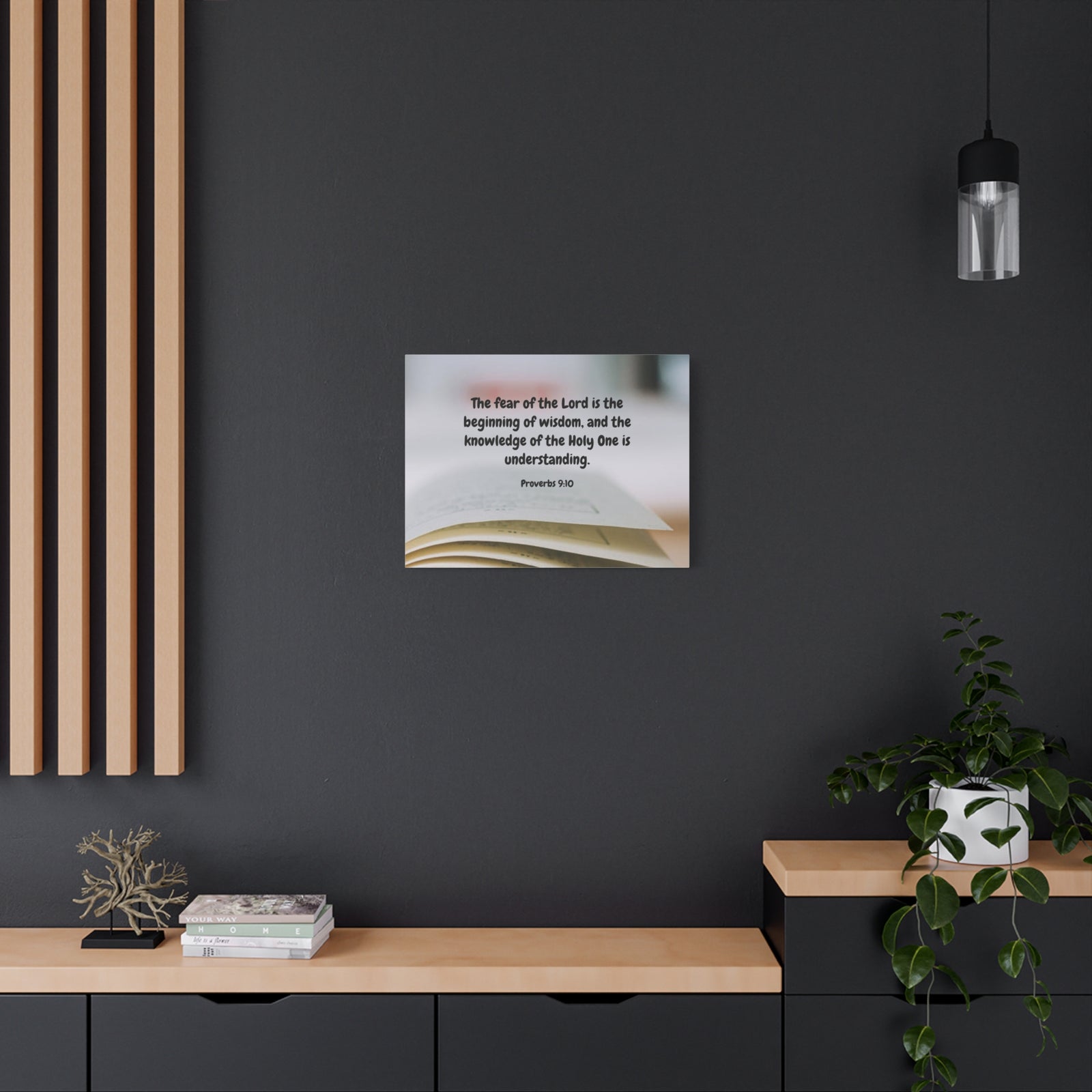 Scripture Walls Fear Of The Lord Proverbs 9:10 Bible Verse Canvas Christian Wall Art Ready to Hang-Express Your Love Gifts
