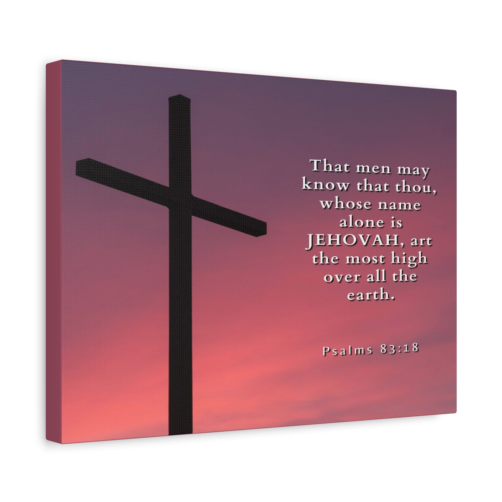 Scripture Canvas Most High Psalms 83:18 Christian Wall Art Bible Verse Print Ready to Hang-Express Your Love Gifts