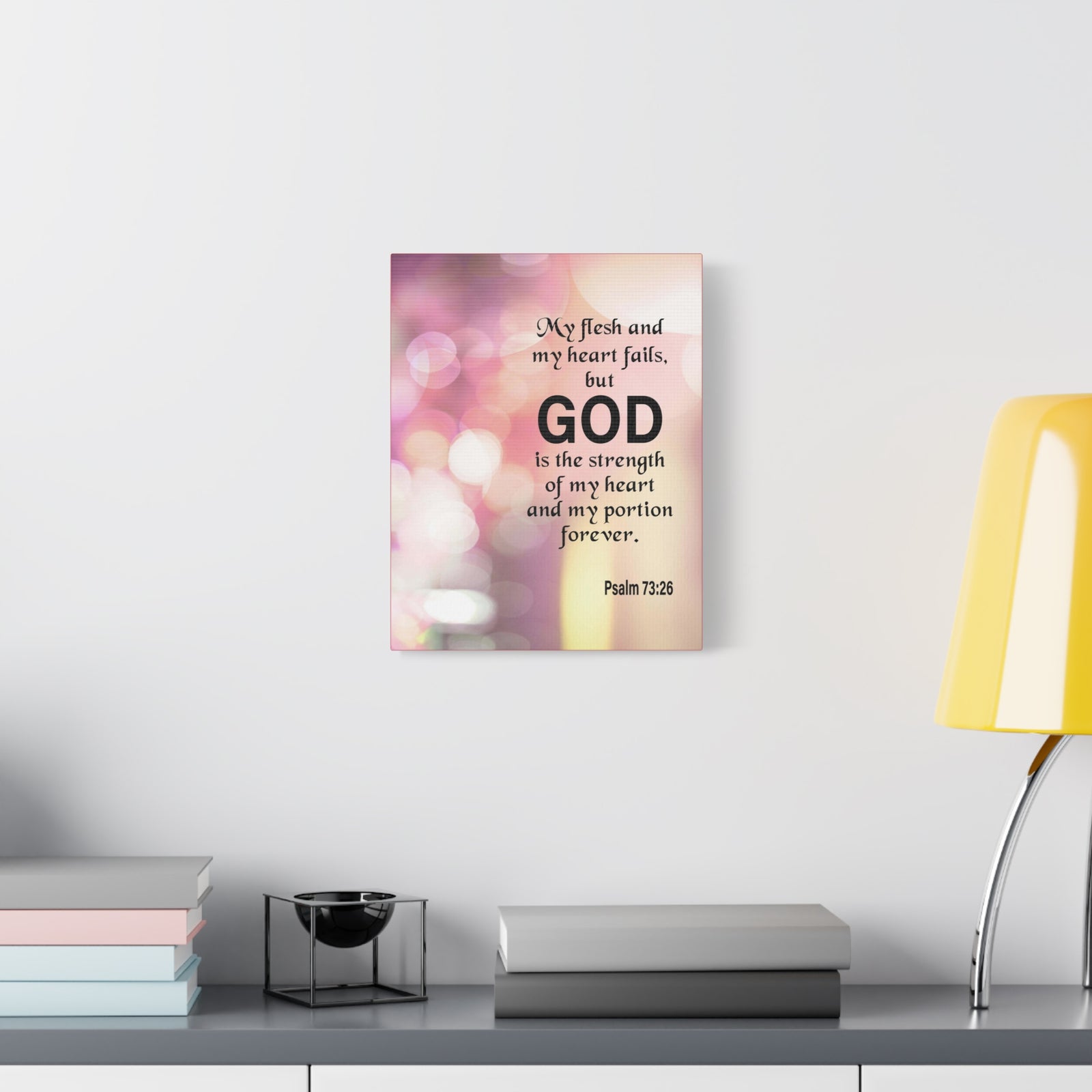 Bible Verse Canvas God is My Strength Psalm 73:26 Wall Art Christian Home Decor-Express Your Love Gifts