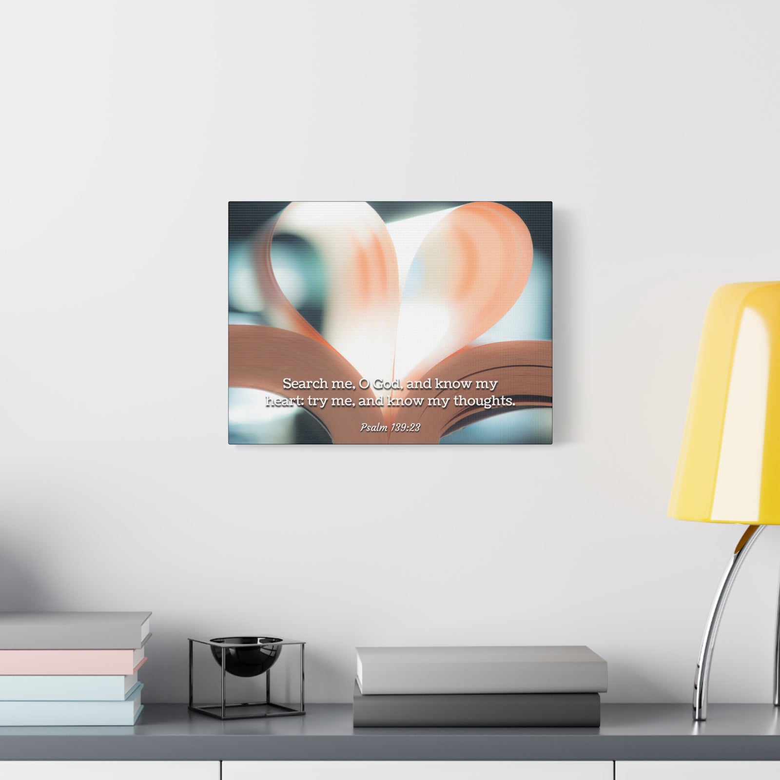 Scripture Canvas Know My Heart Psalm 139:23 Christian Wall Art Bible Verse Print Ready to Hang-Express Your Love Gifts