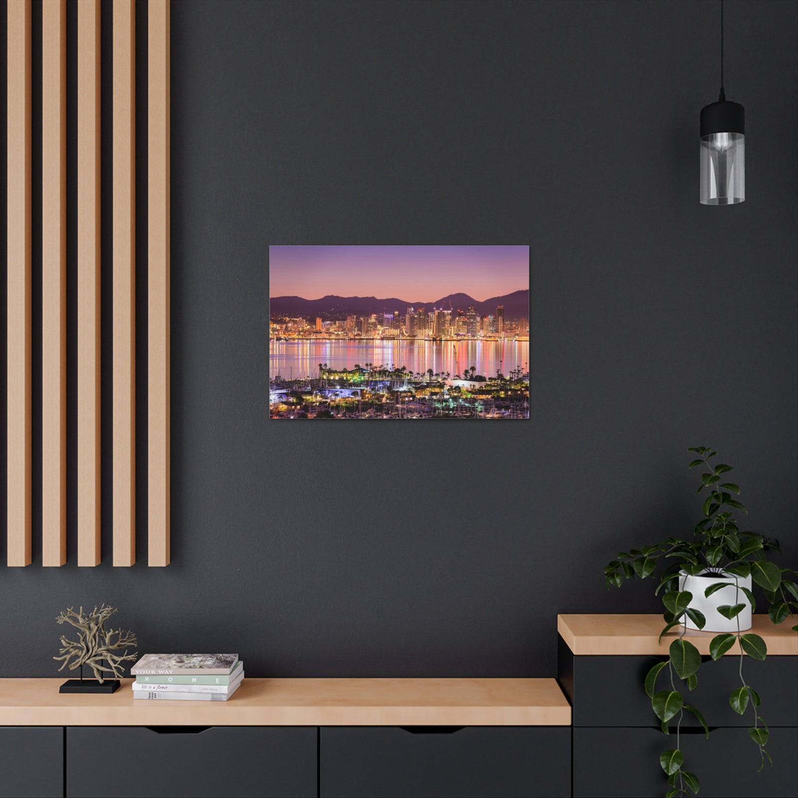 San Diego Night Skyline Canvas Artwork High-Quality Breathtaking Stunning Cityscape for Home Decor Ready to Hang-Express Your Love Gifts