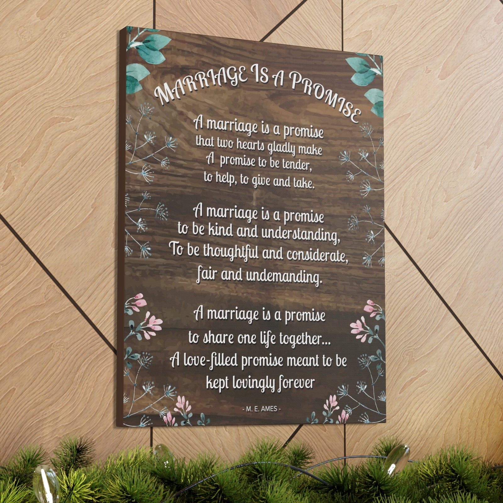 Marriage is a Promise Motivational Printed On Ready To Hang Stretched Canvas Wall Art-Express Your Love Gifts