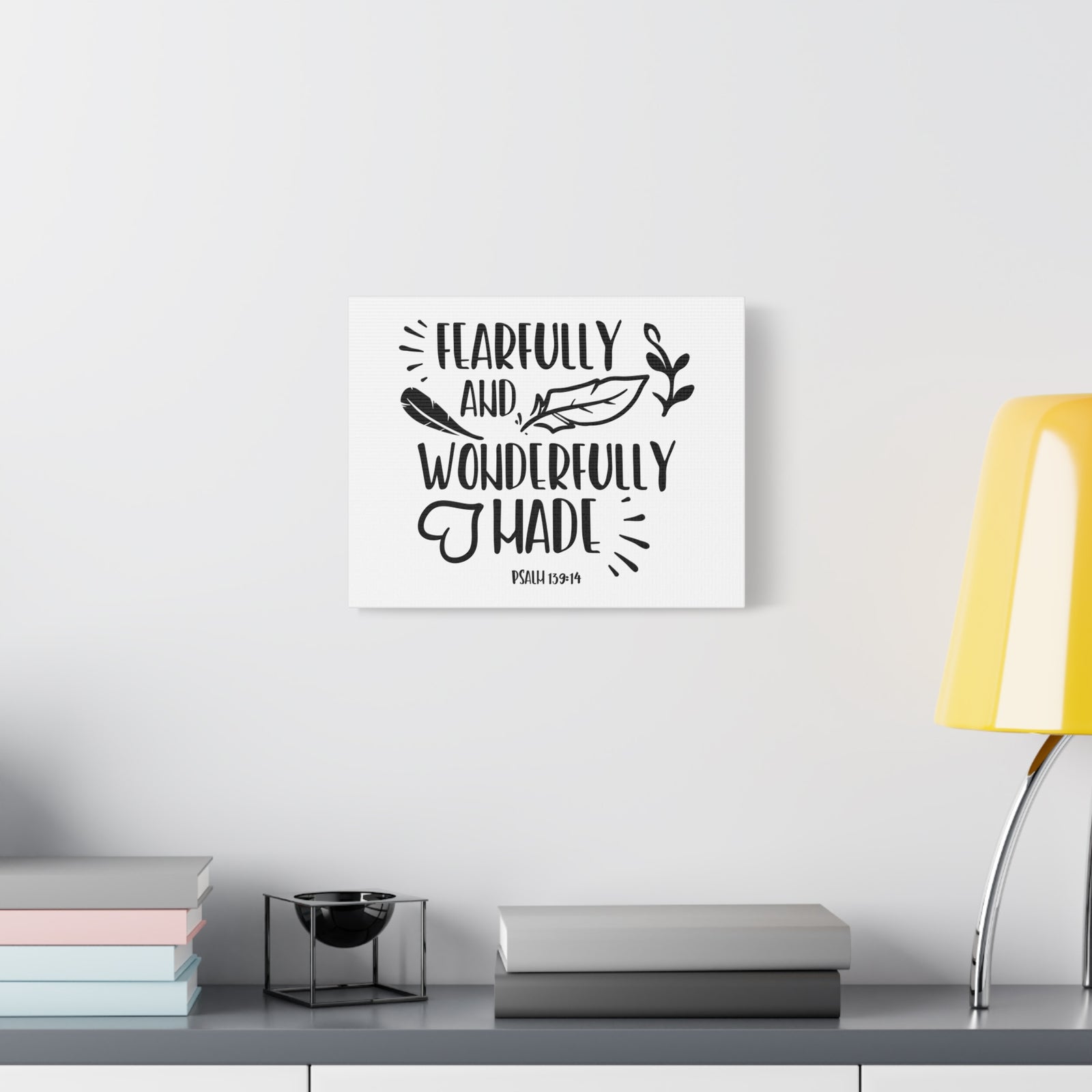 Scripture Canvas Fearfully And Wonderfully Psalm 139:14 Christian Wall Art Bible Verse Print Ready to Hang-Express Your Love Gifts