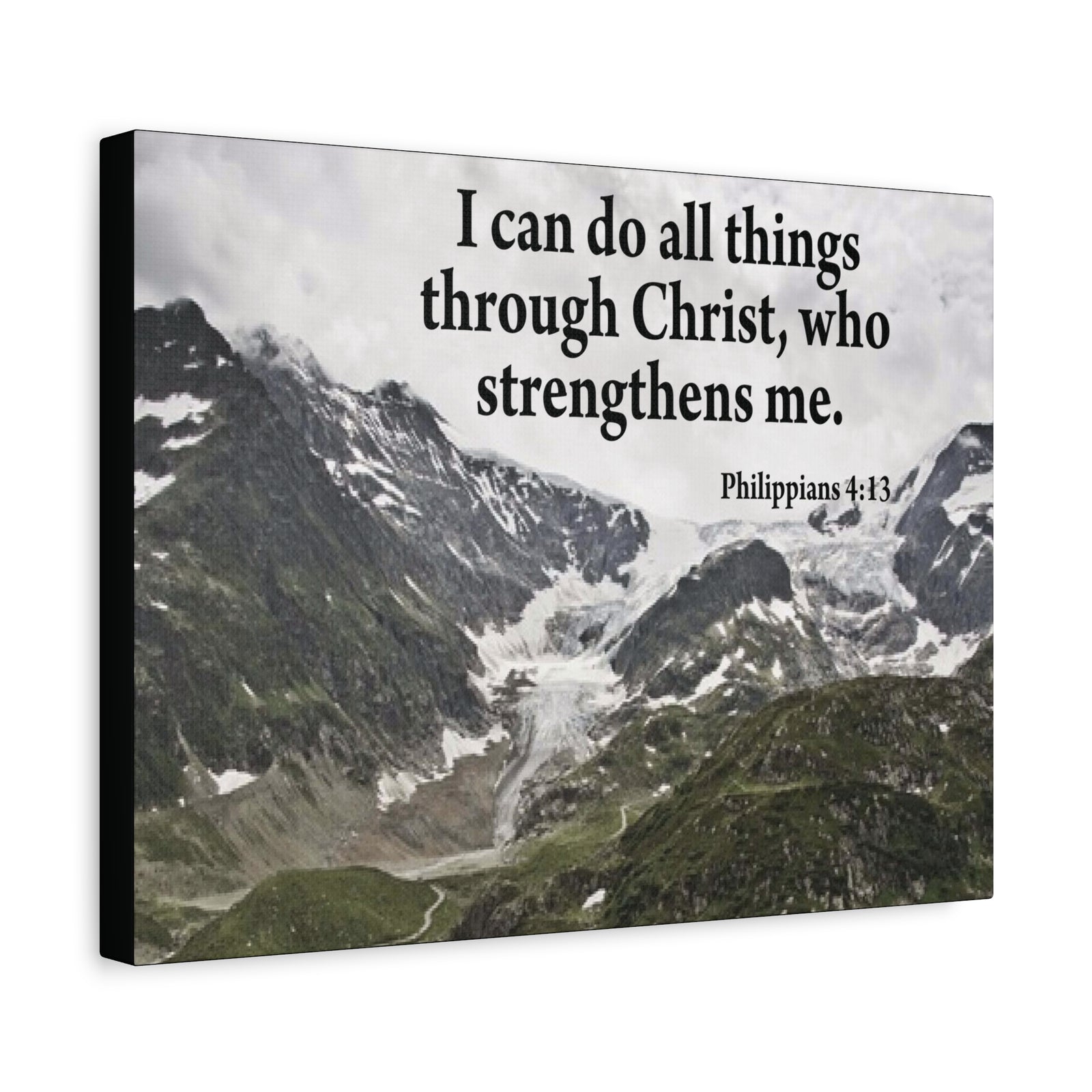 Scripture Canvas Christ Strenthens Me Philippians 4:13 Christian Wall Art Bible Verse Print Ready to Hang-Express Your Love Gifts