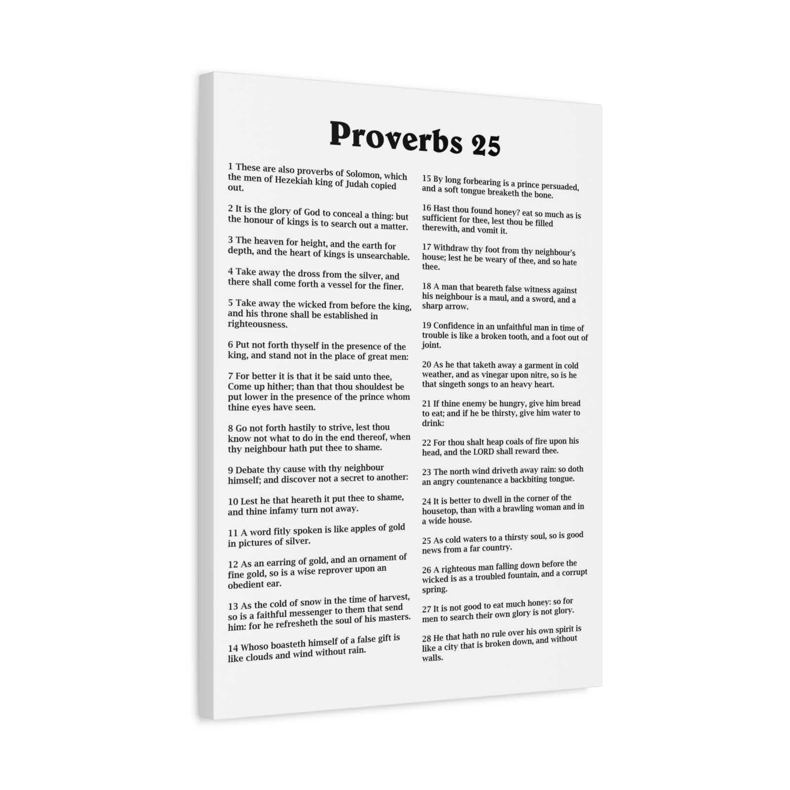 Scripture Walls Proverbs Chapter 25 White Bible Canvas Christian Wall Art Ready to Hang Unframed-Express Your Love Gifts