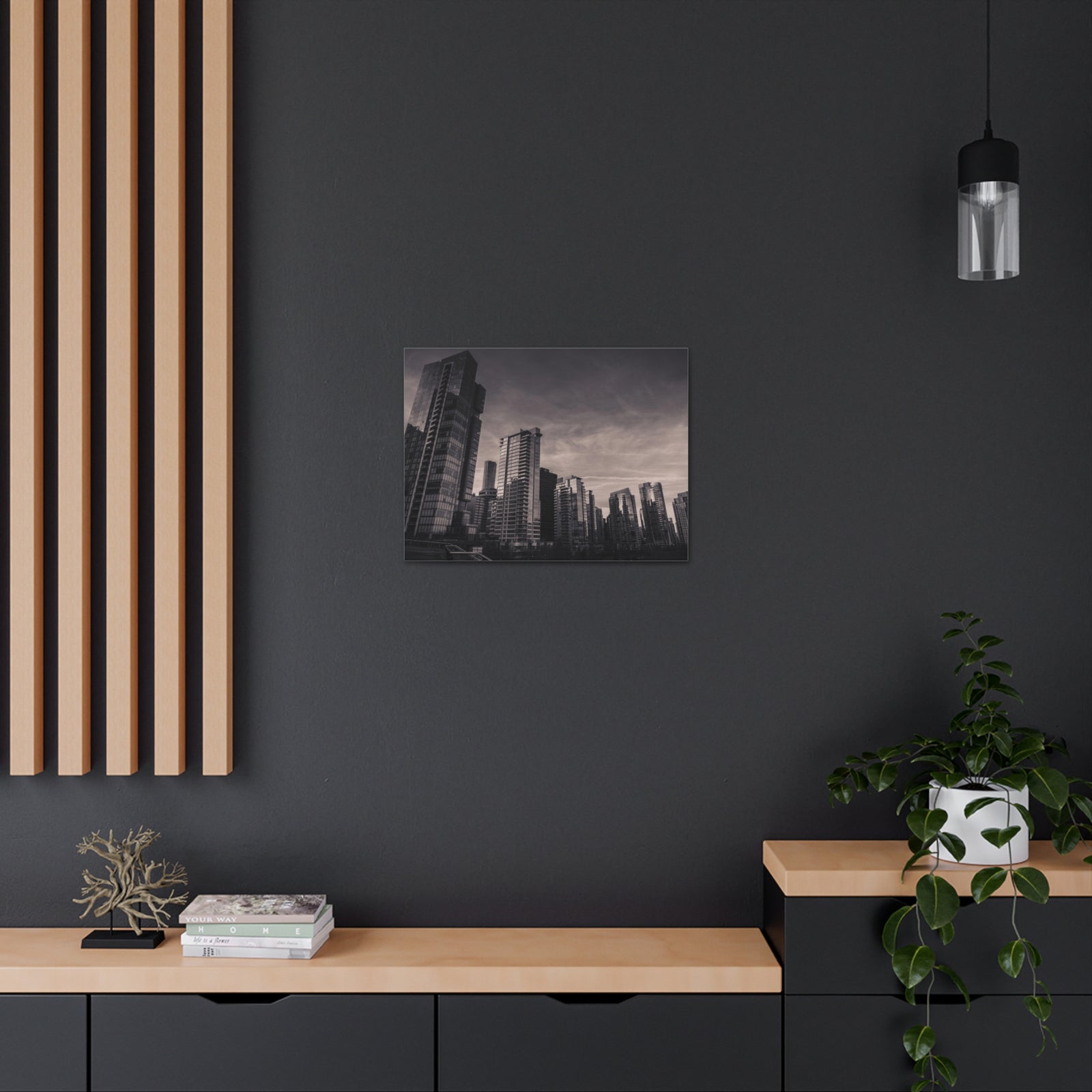 Vancouver Black And White Skyline Canvas Artwork High-Quality Breathtaking Stunning Cityscape for Home Decor Ready to Hang-Express Your Love Gifts