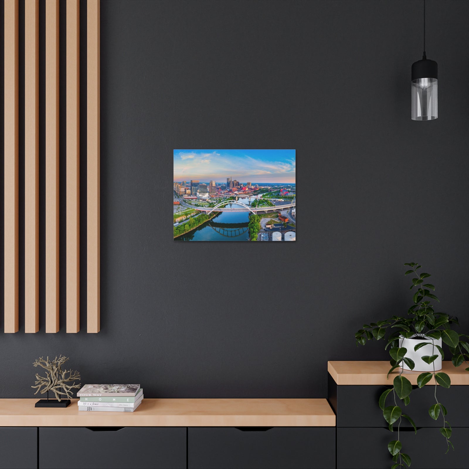 Nashville Daytime Skyline Canvas Artwork High-Quality Breathtaking Stunning Cityscape for Home Decor Ready to Hang-Express Your Love Gifts