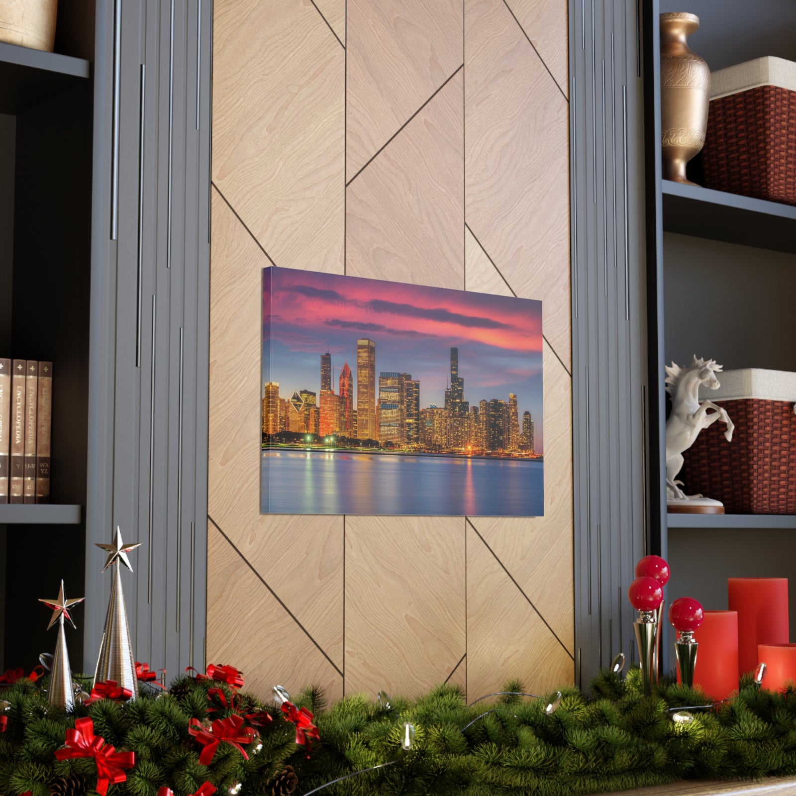 Las Vegas Night Skyline Canvas Artwork High-Quality Breathtaking Stunning Cityscape for Home Decor Ready to Hang-Express Your Love Gifts