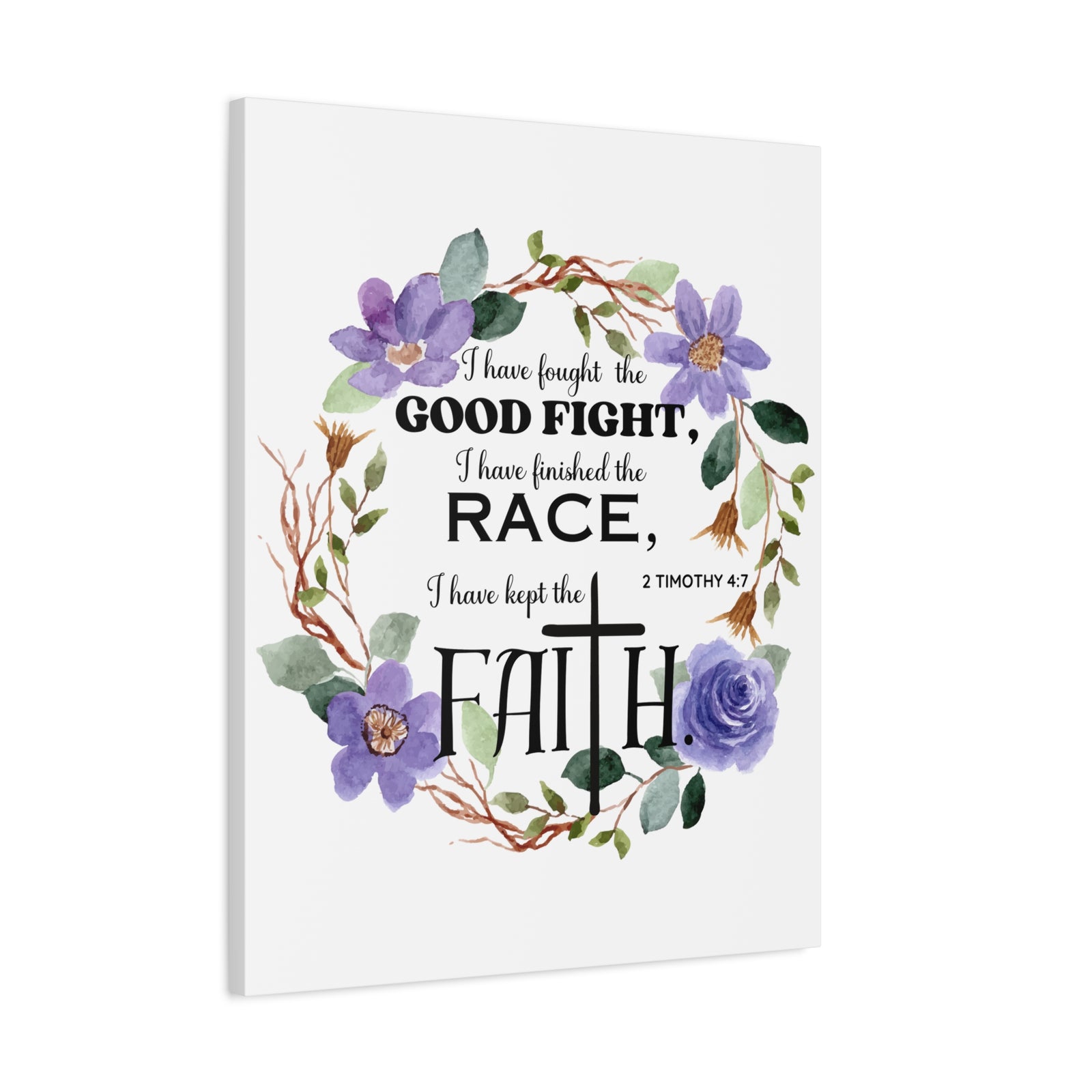 Scripture Walls 2 Timothy 4:7 Good Fight Bible Verse Canvas Christian Wall Art Ready to Hang Unframed-Express Your Love Gifts