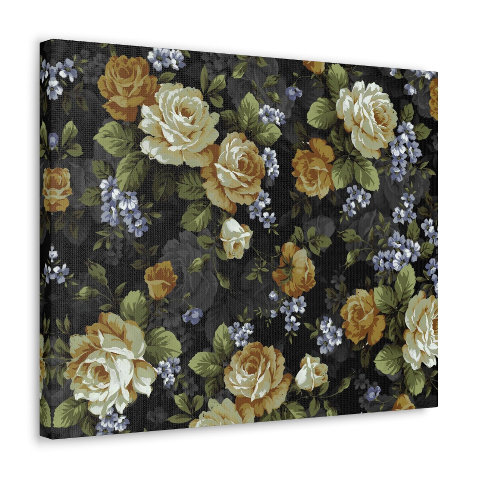 Monochrome Rose And Gray Small Flowers Flower Canvas Wall Art for Home Decor Ready-to-Hang-Express Your Love Gifts