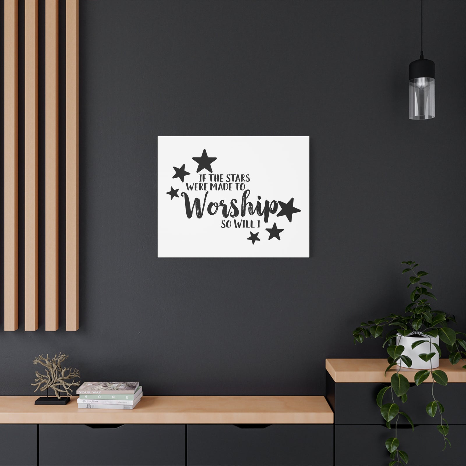 Scripture Canvas If The Stars Were Made To Worship So Will I Psalms 148:3-6 Christian Wall Art Print Ready to Hang-Express Your Love Gifts
