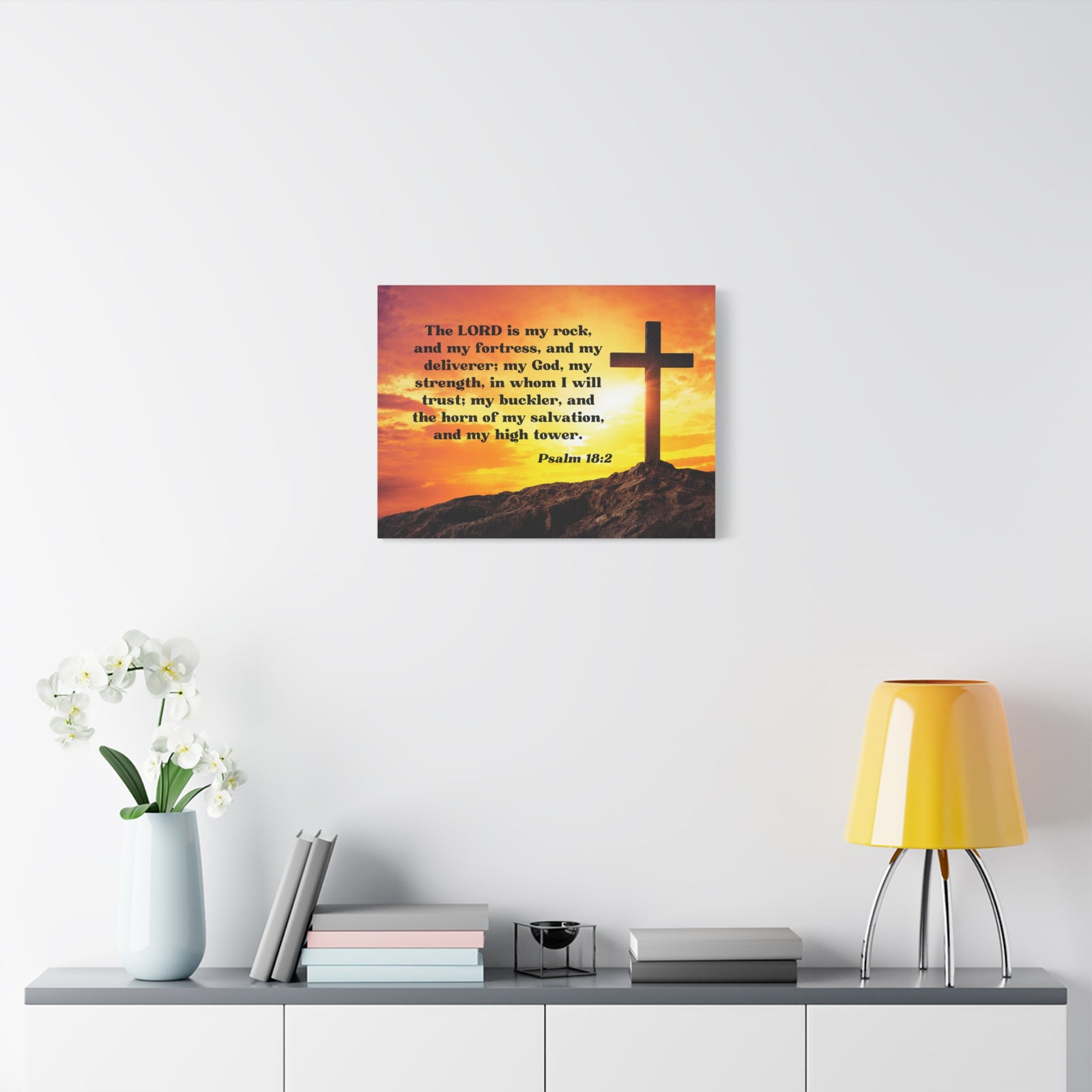 Scripture Walls My God Psalm 18:2 Bible Verse Canvas Christian Wall Art Ready to Hang-Express Your Love Gifts