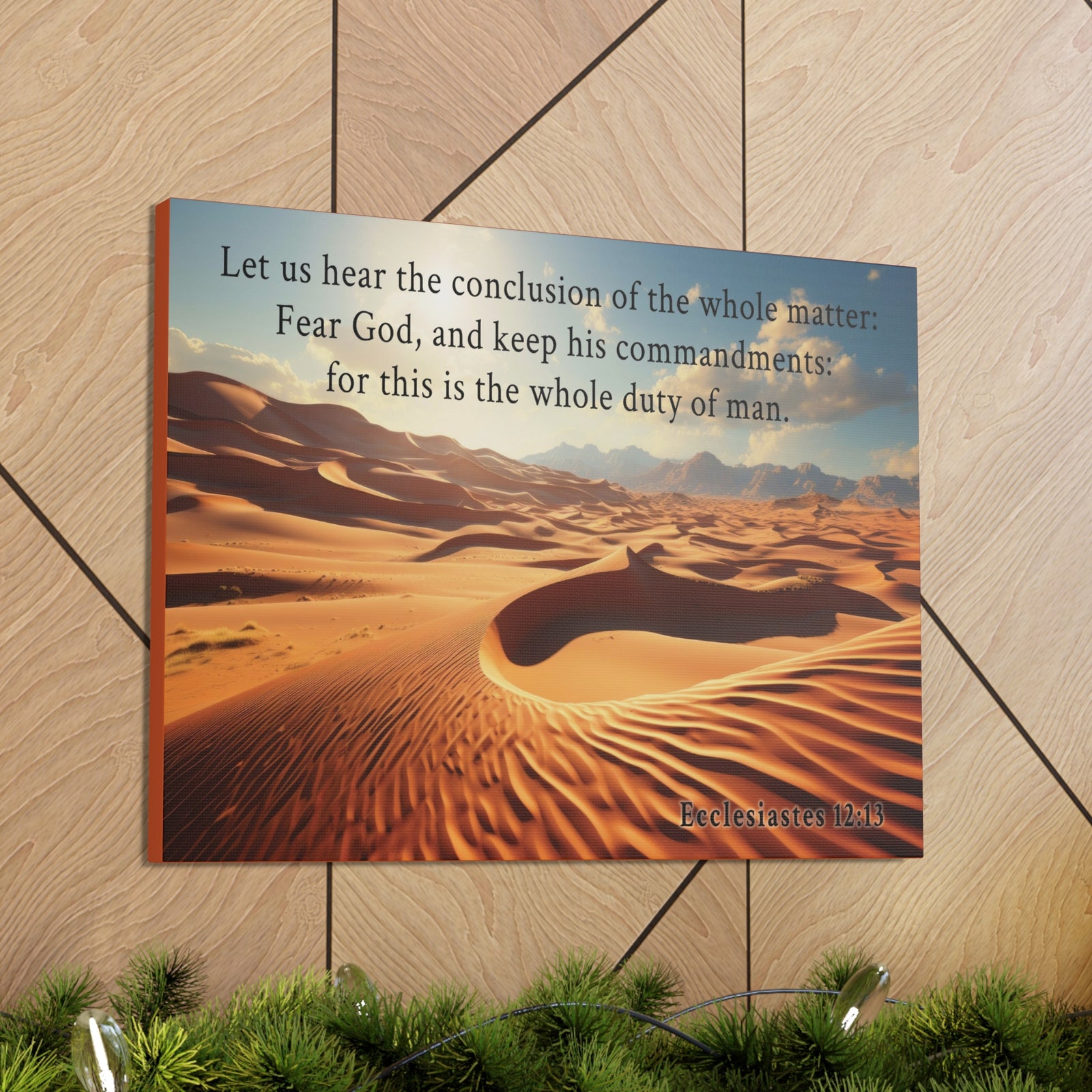 Scripture Walls Ecclesiastes 12:13 Desert Bible Verse Canvas Christian Wall Art Ready to Hang Unframed-Express Your Love Gifts
