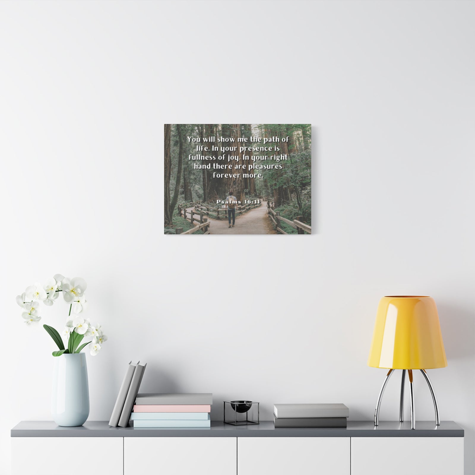 Scripture Canvas Path Of Life Psalms 16:11 Christian Wall Art Bible Verse Print Ready to Hang-Express Your Love Gifts