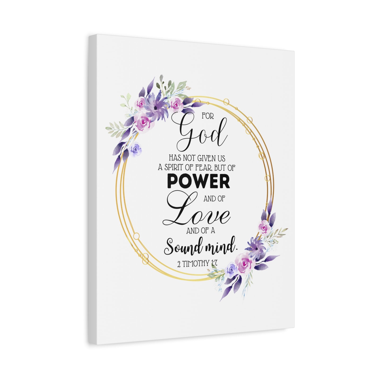 Scripture Walls 2 Timothy 1:7 Power Bible Verse Canvas Christian Wall Art Ready to Hang Unframed-Express Your Love Gifts