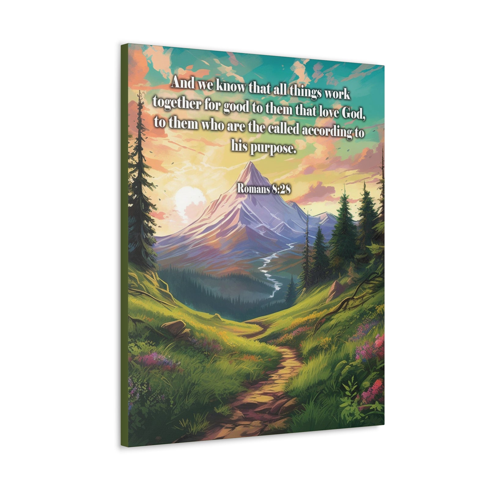 Scripture Walls All Things Work Together Romans 8:28 Christian Wall Art Print Ready to Hang Unframed-Express Your Love Gifts