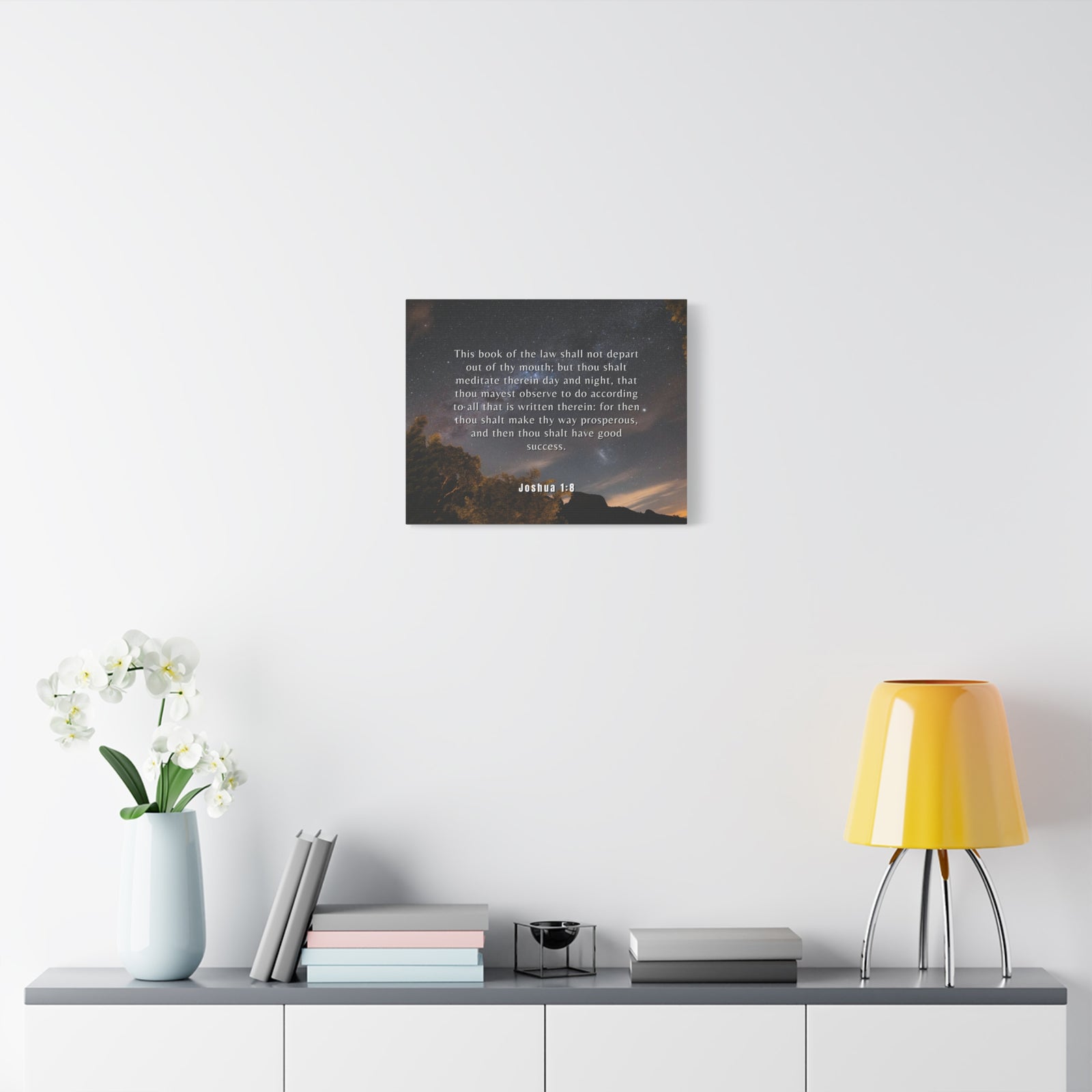 Scripture Canvas Good Success Joshua 1:8 Christian Wall Art Bible Verse Print Ready to Hang
