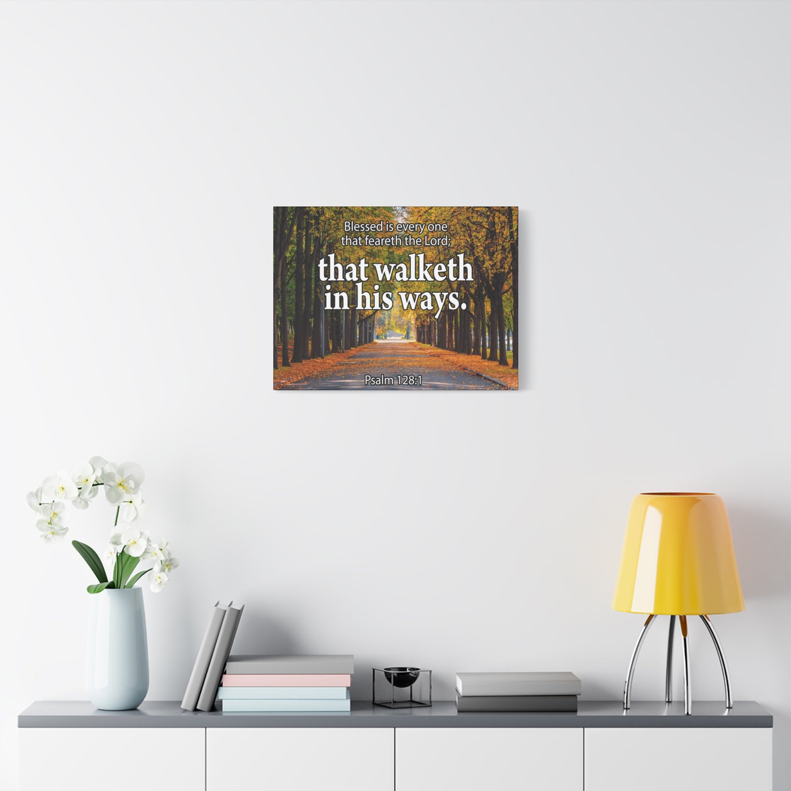Scripture Canvas Blessed is Every One Psalm 128:1 Christian Wall Art Bible Verse Print Ready to Hang-Express Your Love Gifts
