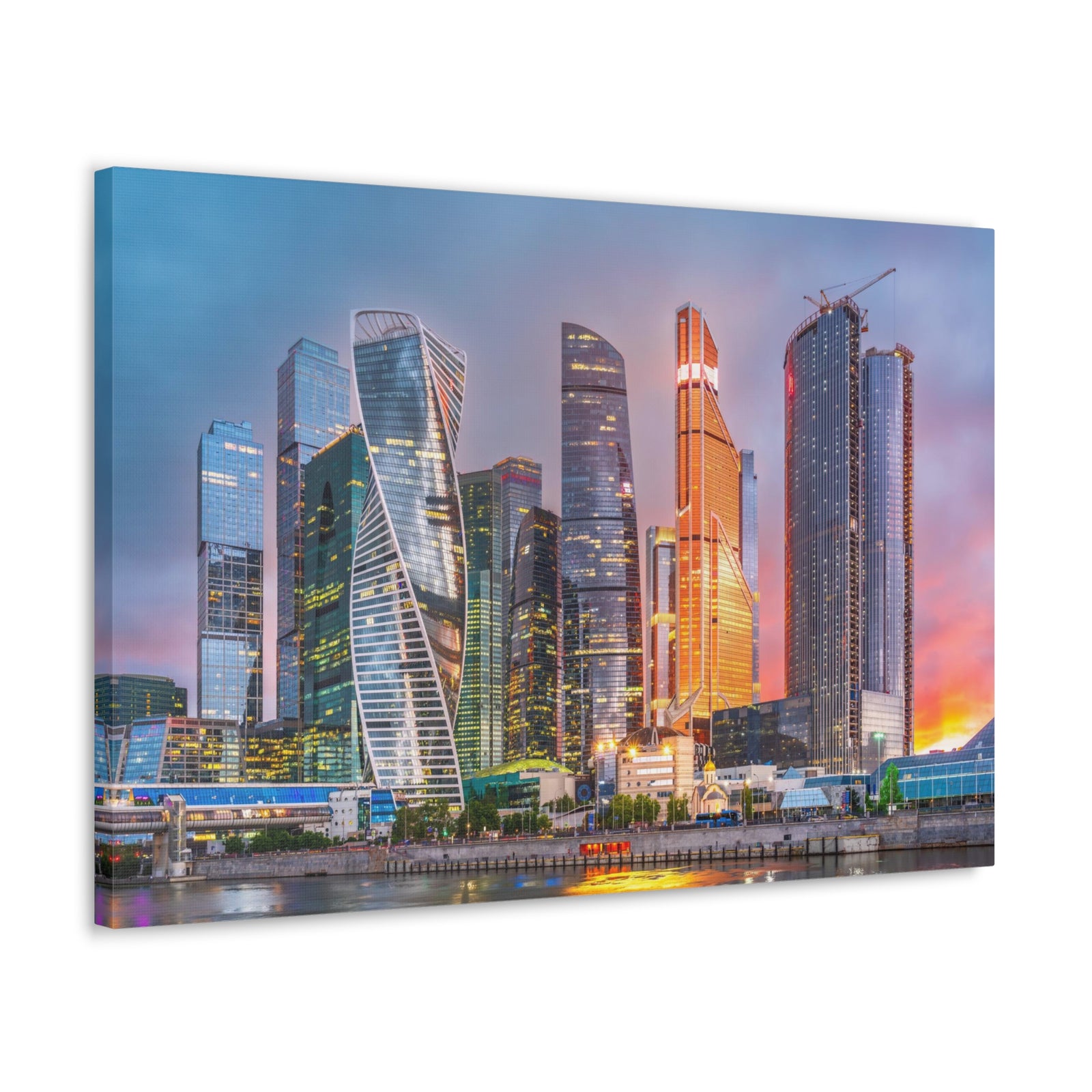 Moscow Night Skyline Canvas Artwork High-Quality Breathtaking Stunning Cityscape for Home Decor Ready to Hang-Express Your Love Gifts