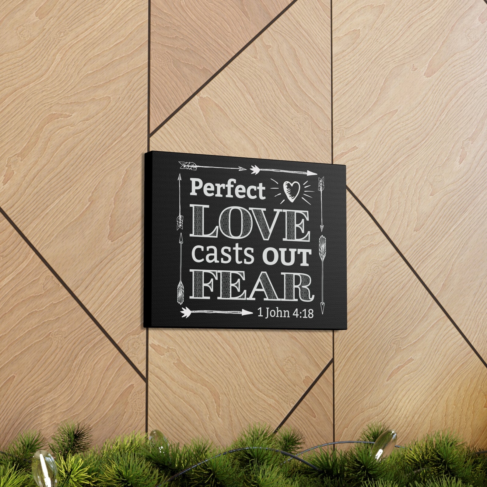 Scripture Walls Love Casts Out Fear 1 John 4:18 Bible Verse Canvas Christian Wall Art Ready to Hang-Express Your Love Gifts