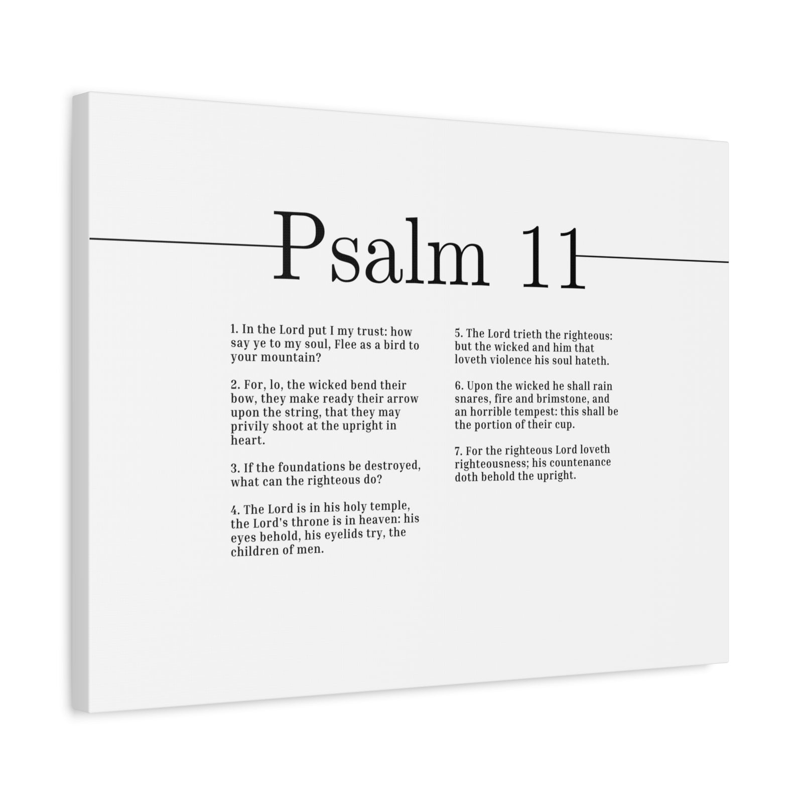 Scripture Canvas In The Lord I Put My Trust Psalm 11 Christian Wall Art Bible Verse Print Ready to Hang-Express Your Love Gifts