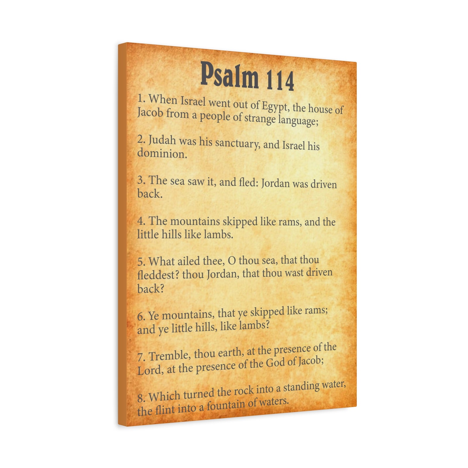 Scripture Walls Psalm 114 Gold Bible Chapter Canvas Christian Wall Art Ready to Hang-Express Your Love Gifts