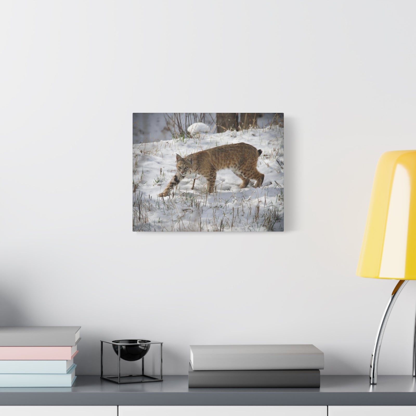 Majestic Bob-Cat Art Majestic Bob-Cat Print Animal Wall Art Wildlife Canvas Prints Wall Art Ready to Hang-Express Your Love Gifts