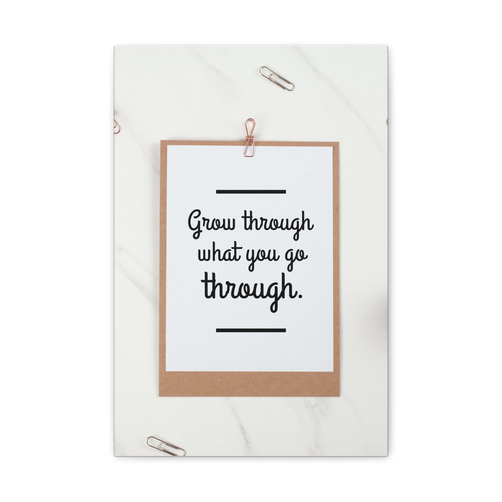Inspirational Quote Canvas Grow Through What You Go Through Motivational Print Ready to Hang Artwork-Express Your Love Gifts