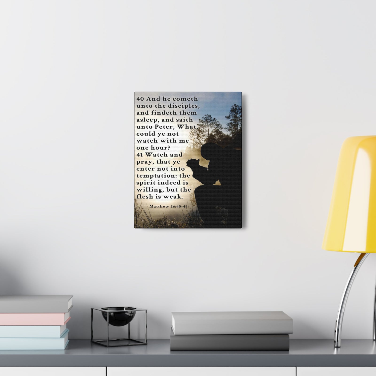 Scripture Walls Matthew 26:38-46 Bible Verse Canvas Christian Wall Art Ready to Hang Unframed-Express Your Love Gifts