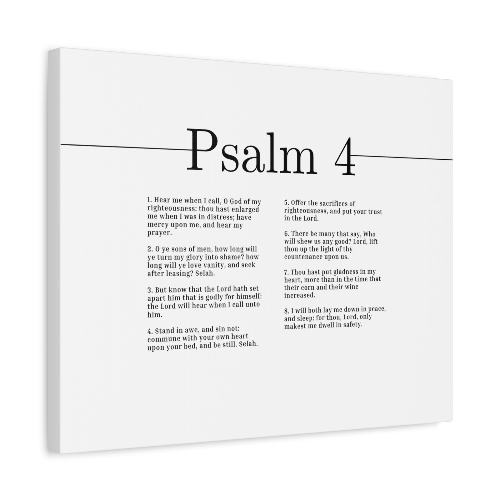 Scripture Canvas O God Of My Righteousness Psalm 4 Christian Wall Art Bible Verse Print Ready to Hang-Express Your Love Gifts
