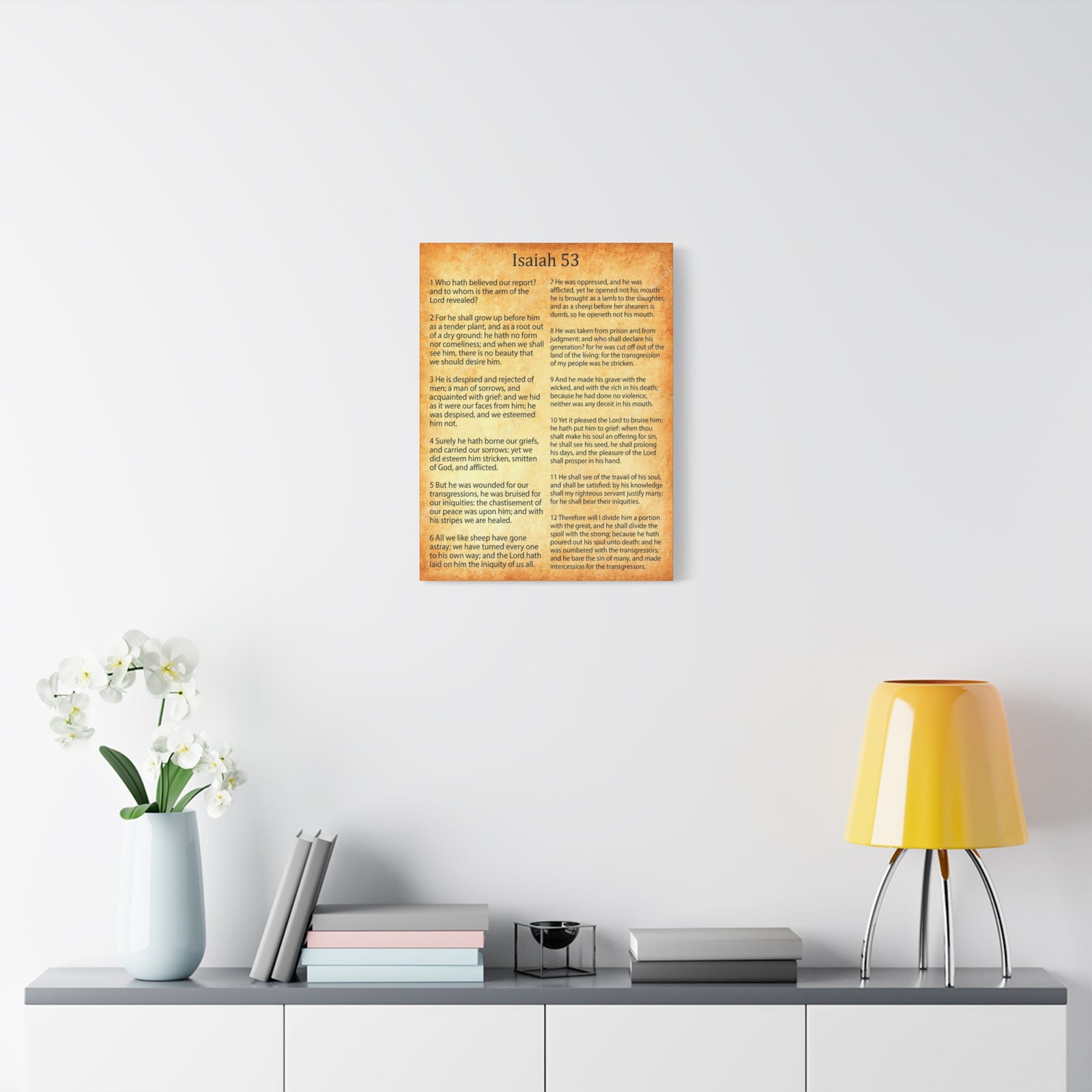 Scripture Walls Coming of Christ Isaiah 53 Chapter Gold Christian Wall Art Print Ready to Hang Unframed-Express Your Love Gifts