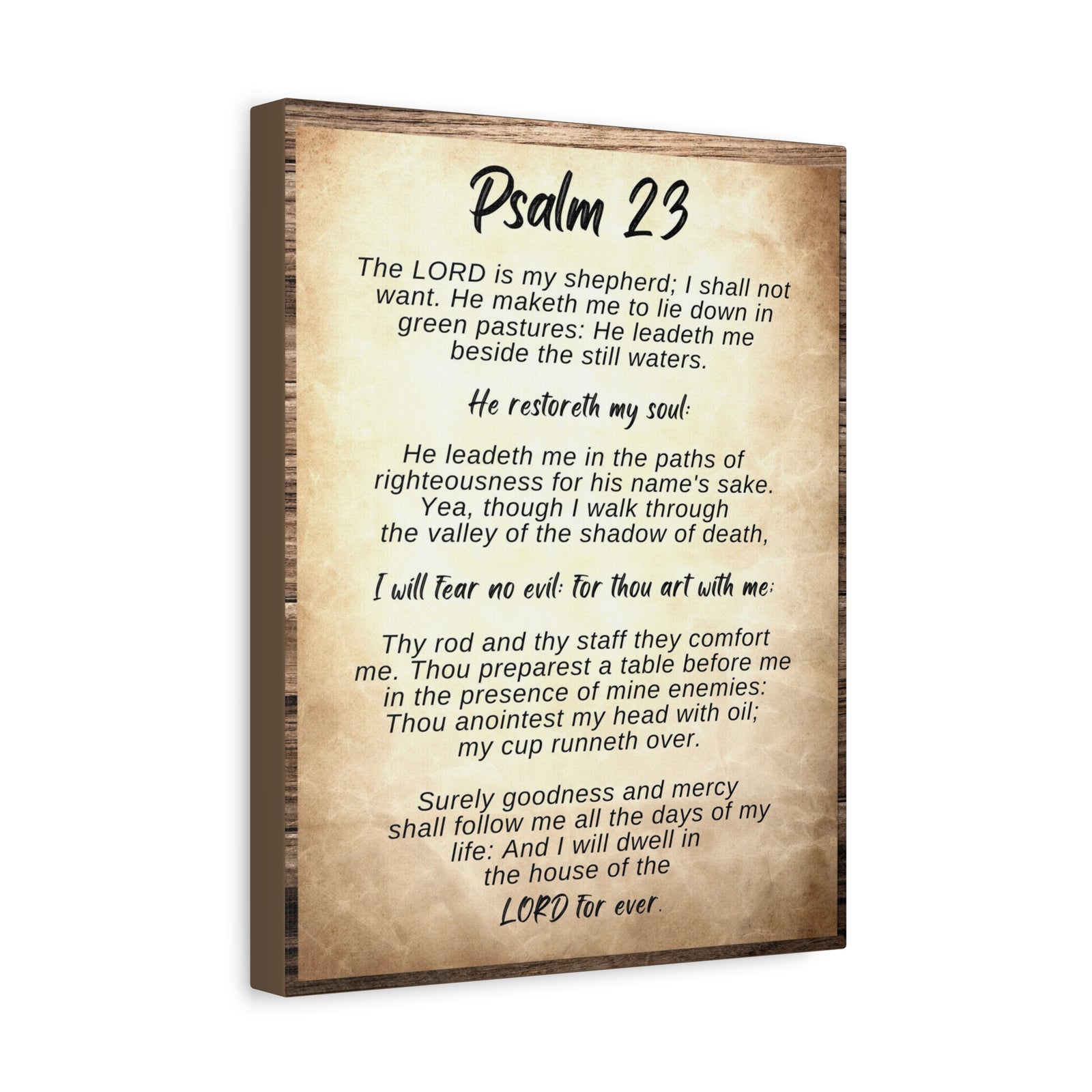 Scripture Walls The Lord Is My Shepherd Psalm 23 Bible Verse Canvas Christian Wall Art Ready to Hang-Express Your Love Gifts