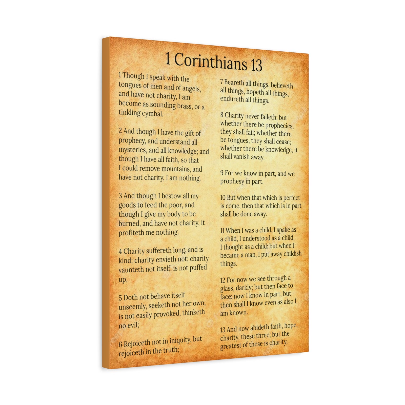 Scripture Walls 1 Corinthians 13 Love Chapter Gold Christian Wall Art Print Ready to Hang Unframed-Express Your Love Gifts