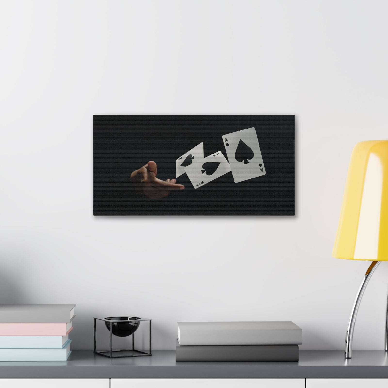Magician Throwing Ace of Spades Playing Card Canvas Wall Art for Home Decor Ready-to-Hang-Express Your Love Gifts