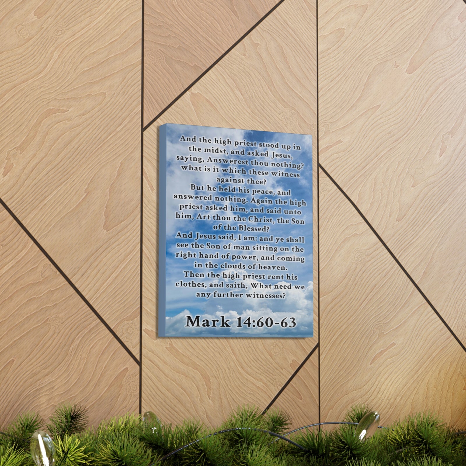 Scripture Walls Mark 14:60-63 KJV Bible Verse Canvas Christian Wall Art Ready to Hang Unframed-Express Your Love Gifts