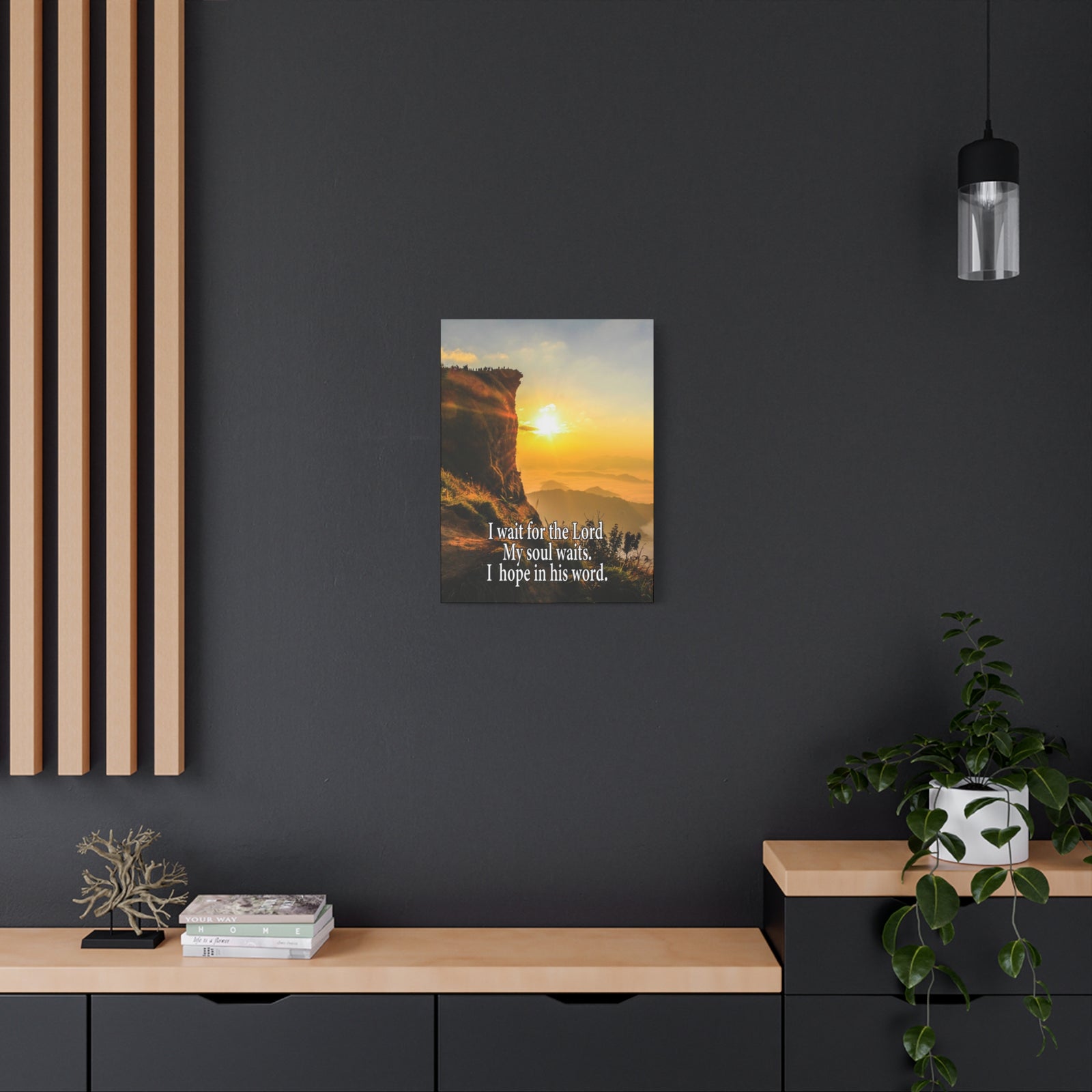 I Wait For The LordScripture Canvas I Wait For The Lord Psalm 130:5 Christian Wall Art Bible Verse Print Ready to Hang-Express Your Love Gifts