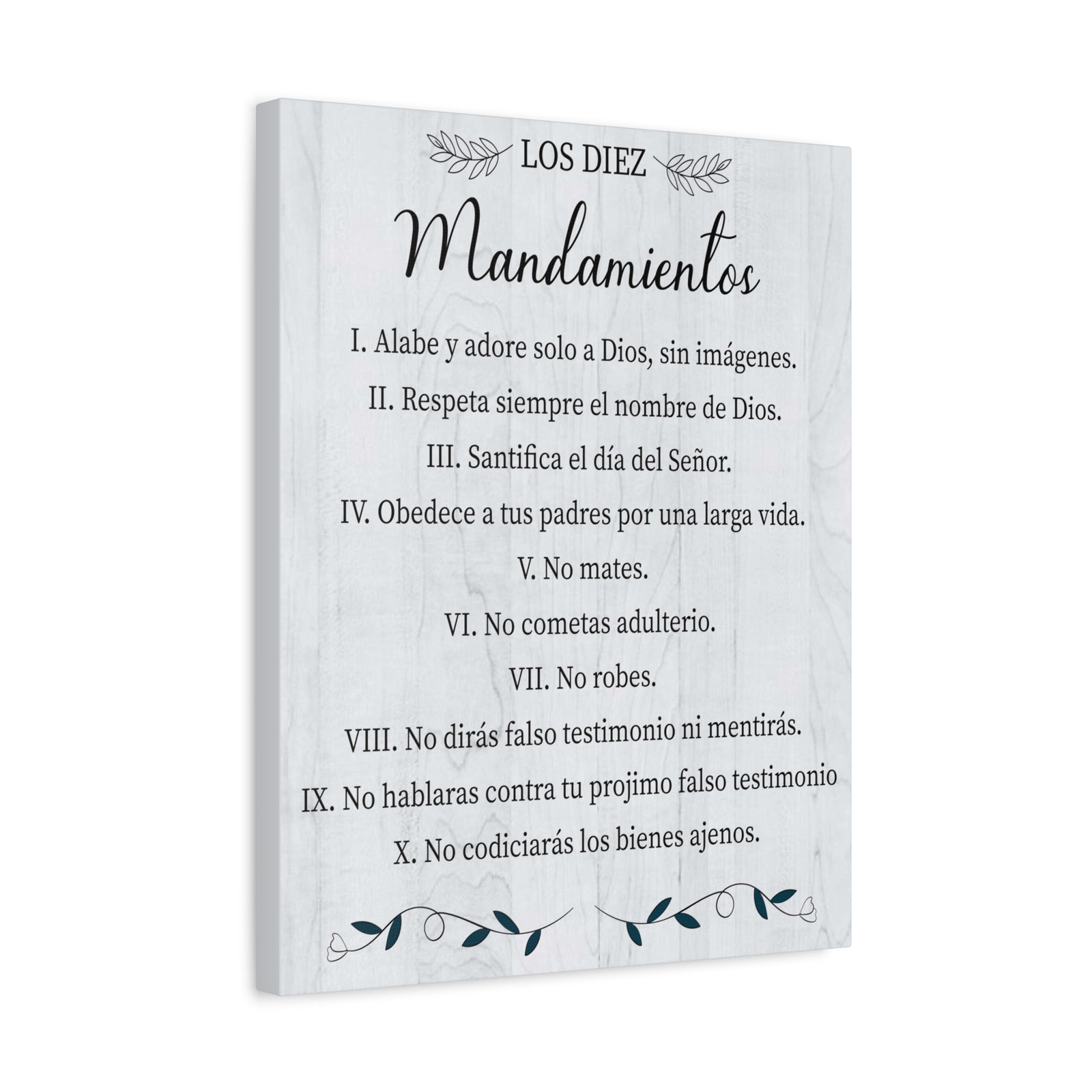 Los Diez Mandamientos 10 Commandments Exodus 20:2-17 Spanish Portrait Christian Wall Art Bible Verse Print Ready to Hang-Express Your Love Gifts
