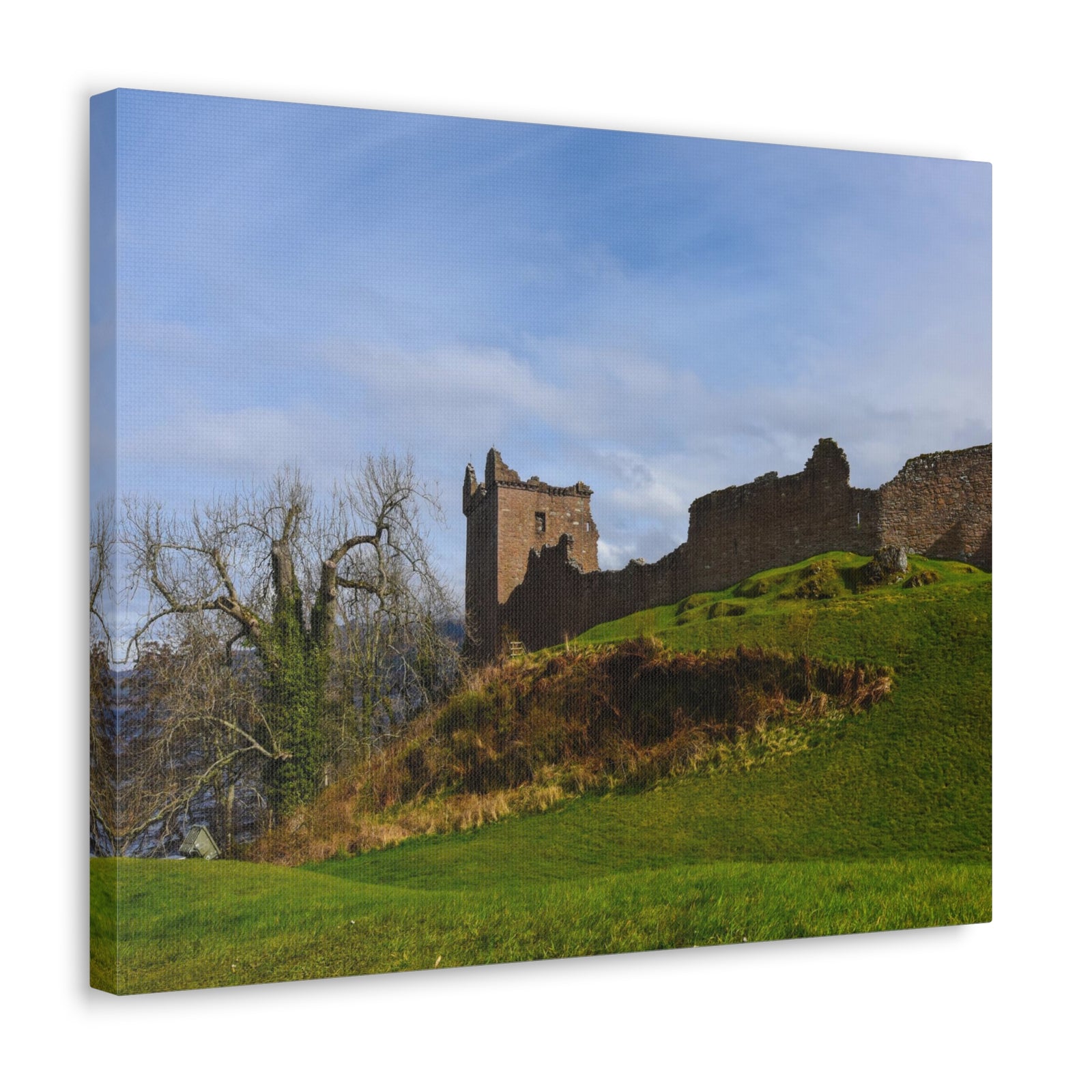 Ruins of Urquhart Scotland Nature Wilderness Photography Canvas Wall Art for Home Decor Ready-to-Hang-Express Your Love Gifts