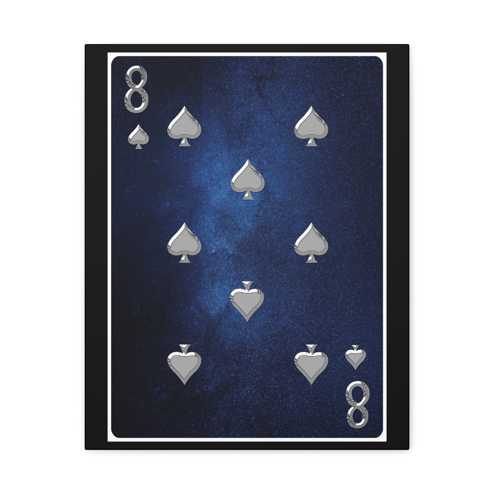 Eight Of Spades Space Background Playing Card Canvas Wall Art for Home Decor Ready-to-Hang-Express Your Love Gifts