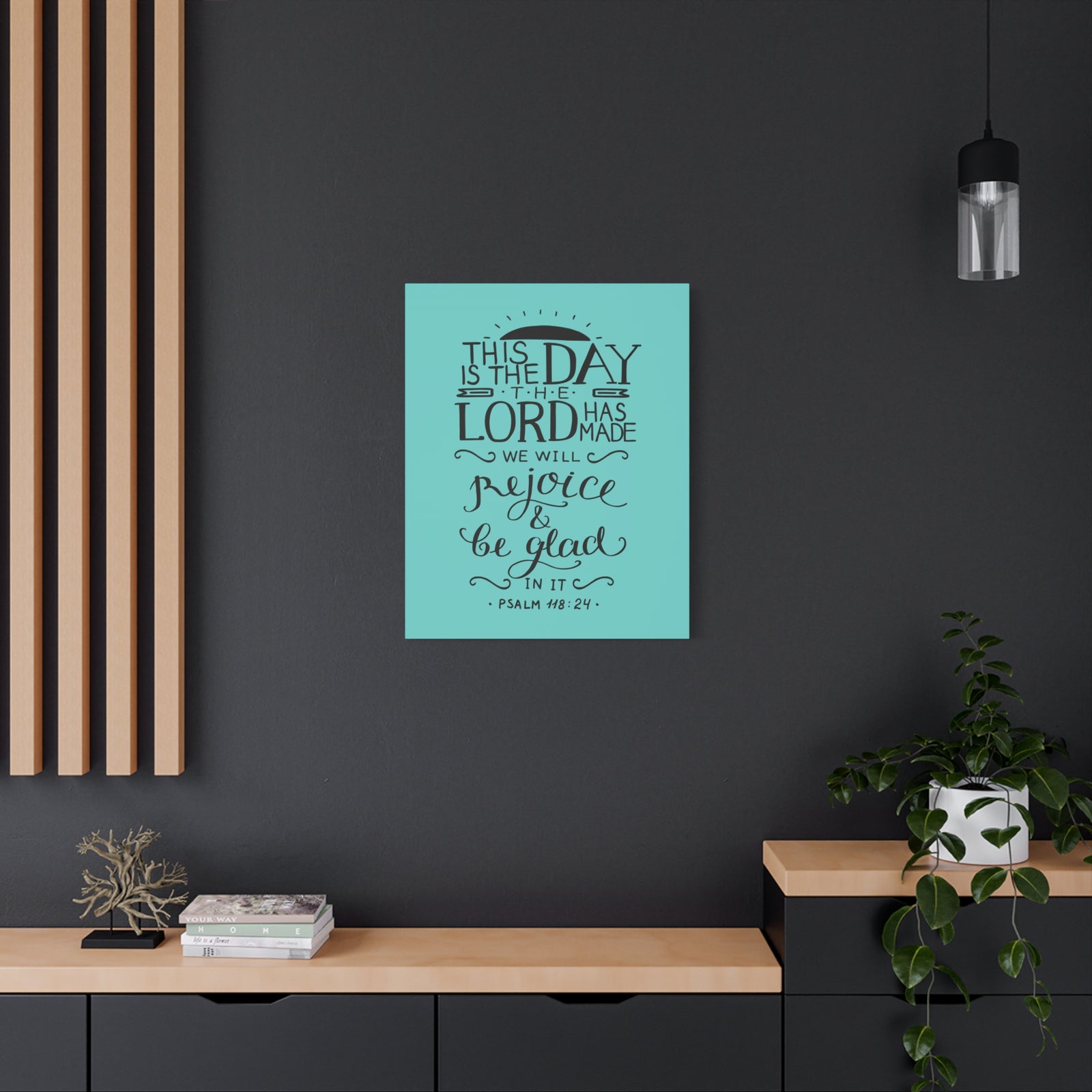 Scripture Canvas The Lord Has Made Psalm 118:24 Christian Wall Art Bible Verse Print Ready to Hang-Express Your Love Gifts