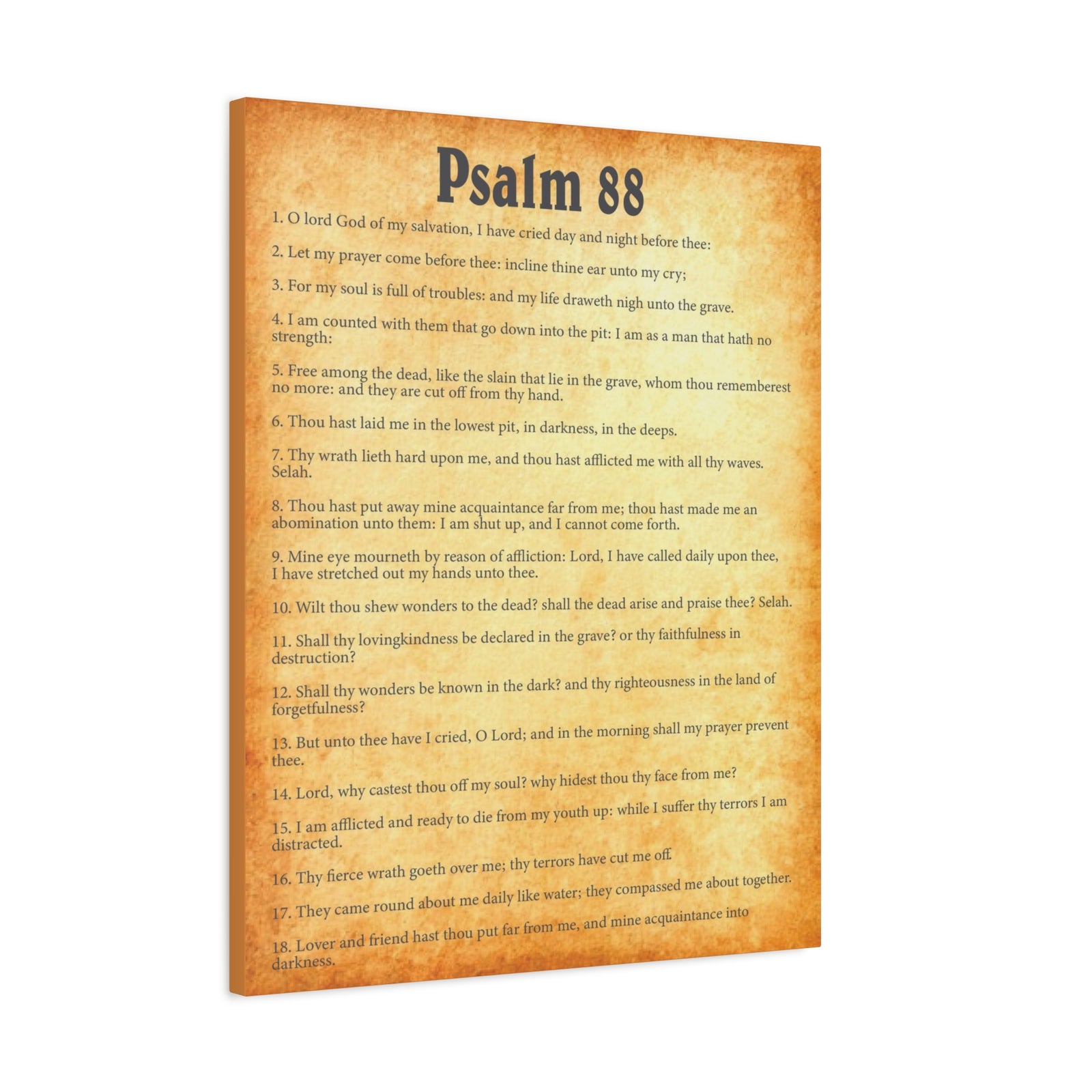 Scripture Walls Psalm 88 Gold Bible Chapter Canvas Christian Wall Art Ready to Hang-Express Your Love Gifts