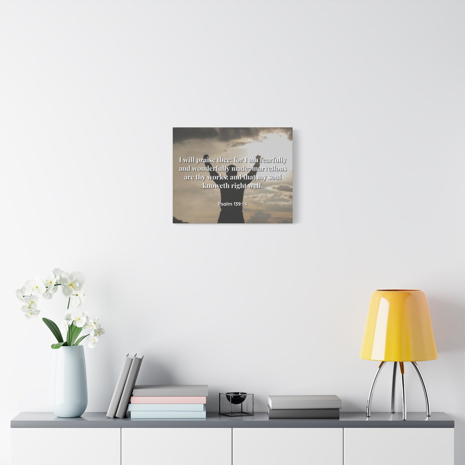 Scripture Canvas Marvellous Psalms 139:14 Christian Wall Art Bible Verse Print Ready to Hang-Express Your Love Gifts