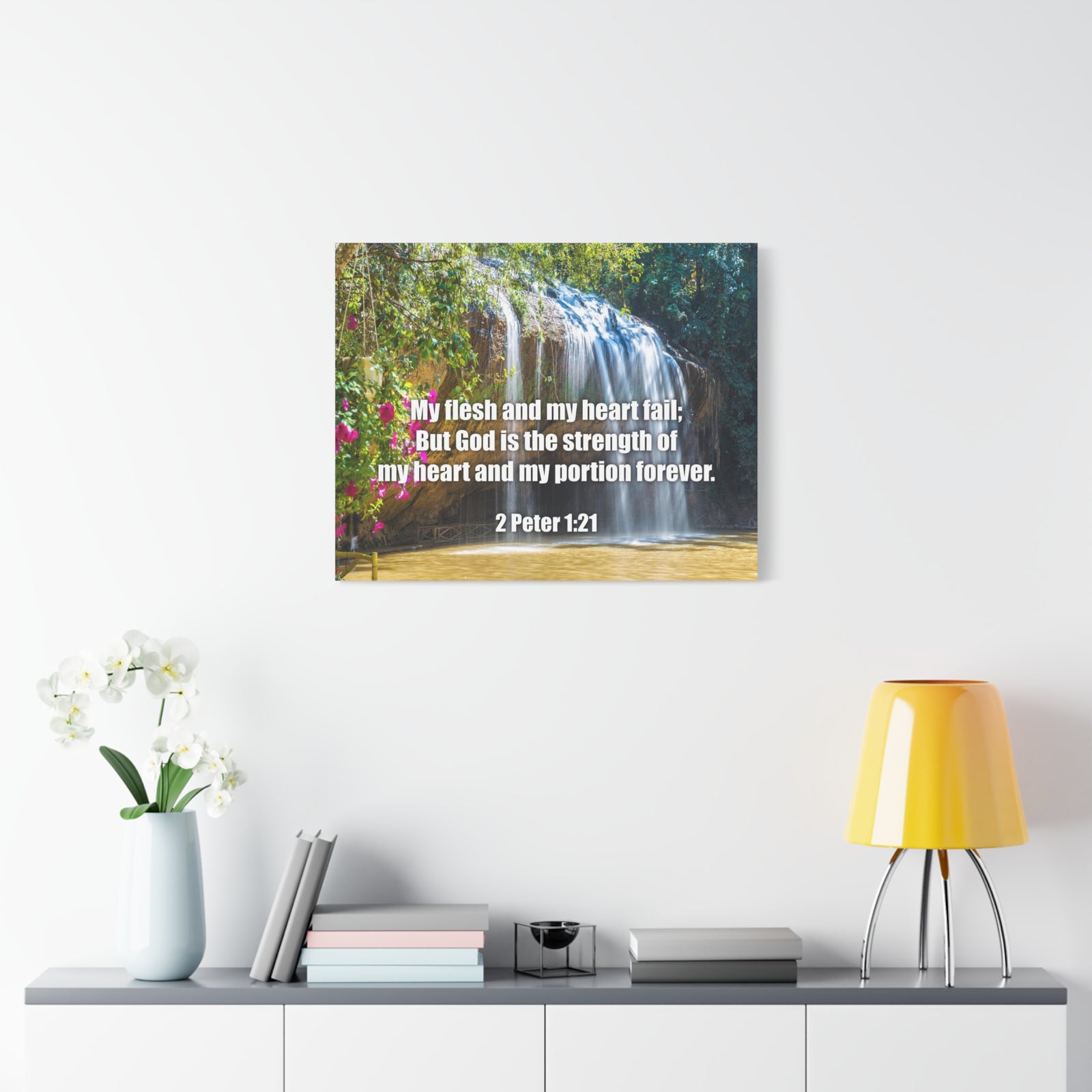 Scripture Canvas My Flesh and My Heart Psalm 73:26 Christian Wall Art Bible Verse Print Ready to Hang-Express Your Love Gifts