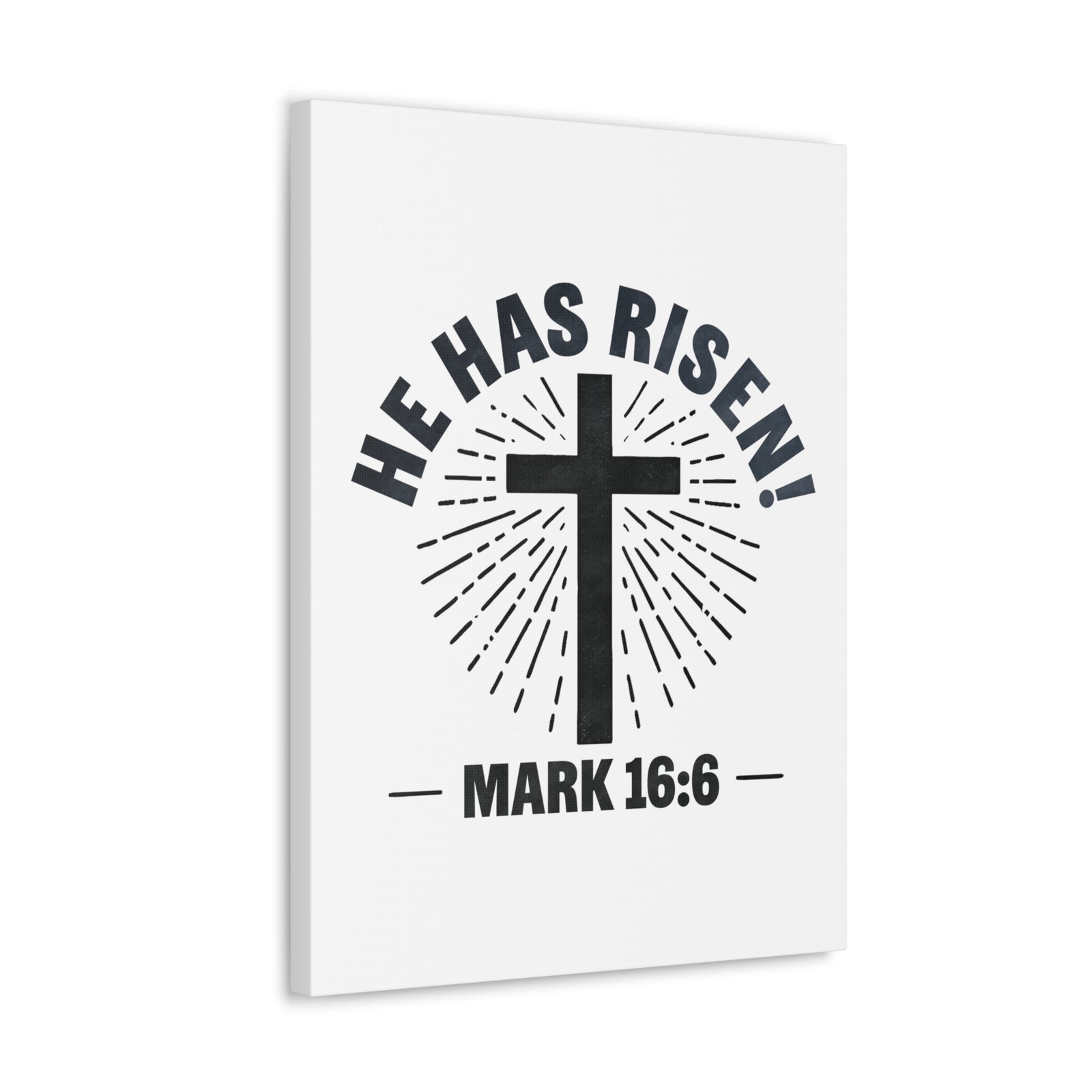 Scripture Walls Mark 16:6 He Has Risen! Cross Bible Verse Canvas Christian Wall Art Ready to Hang Unframed-Express Your Love Gifts
